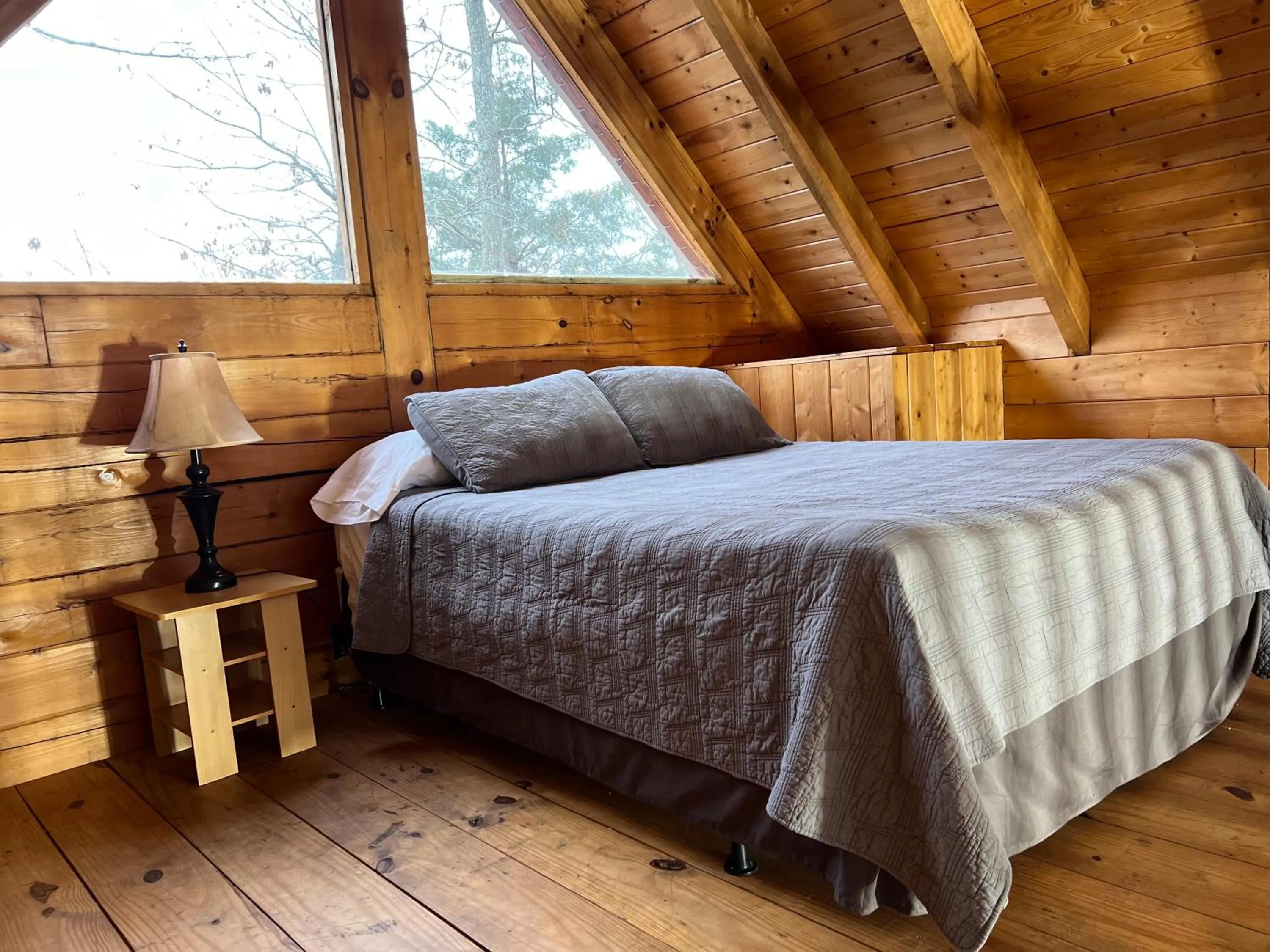 Bedroom, Bed in Kozy Haven Log Cabin Rentals
