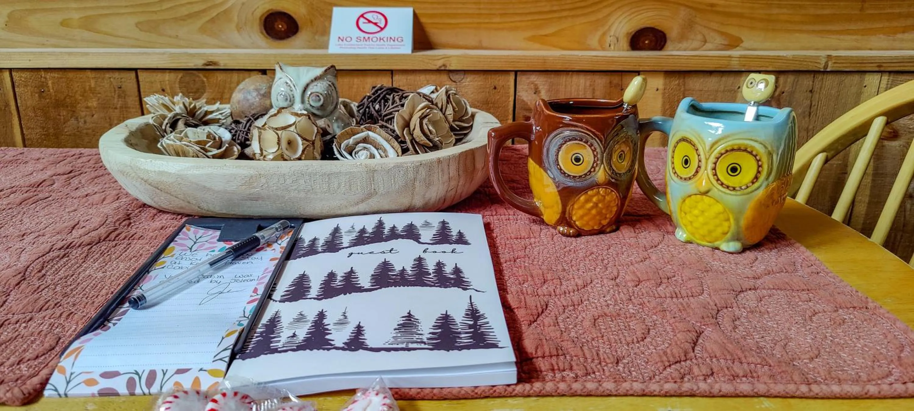 Decorative detail in Kozy Haven Log Cabin Rentals