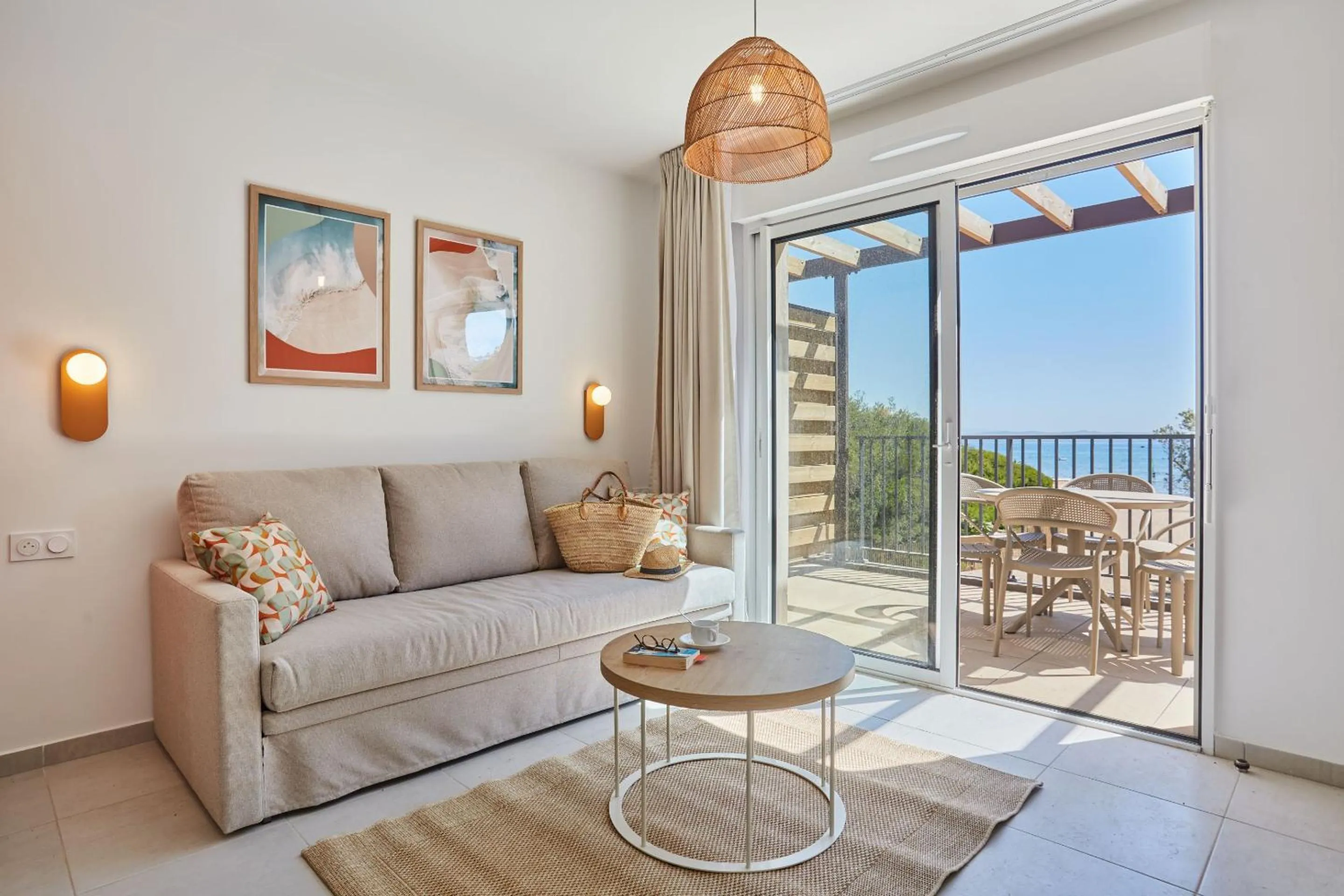 Seating area in Résidence Odalys Riviera