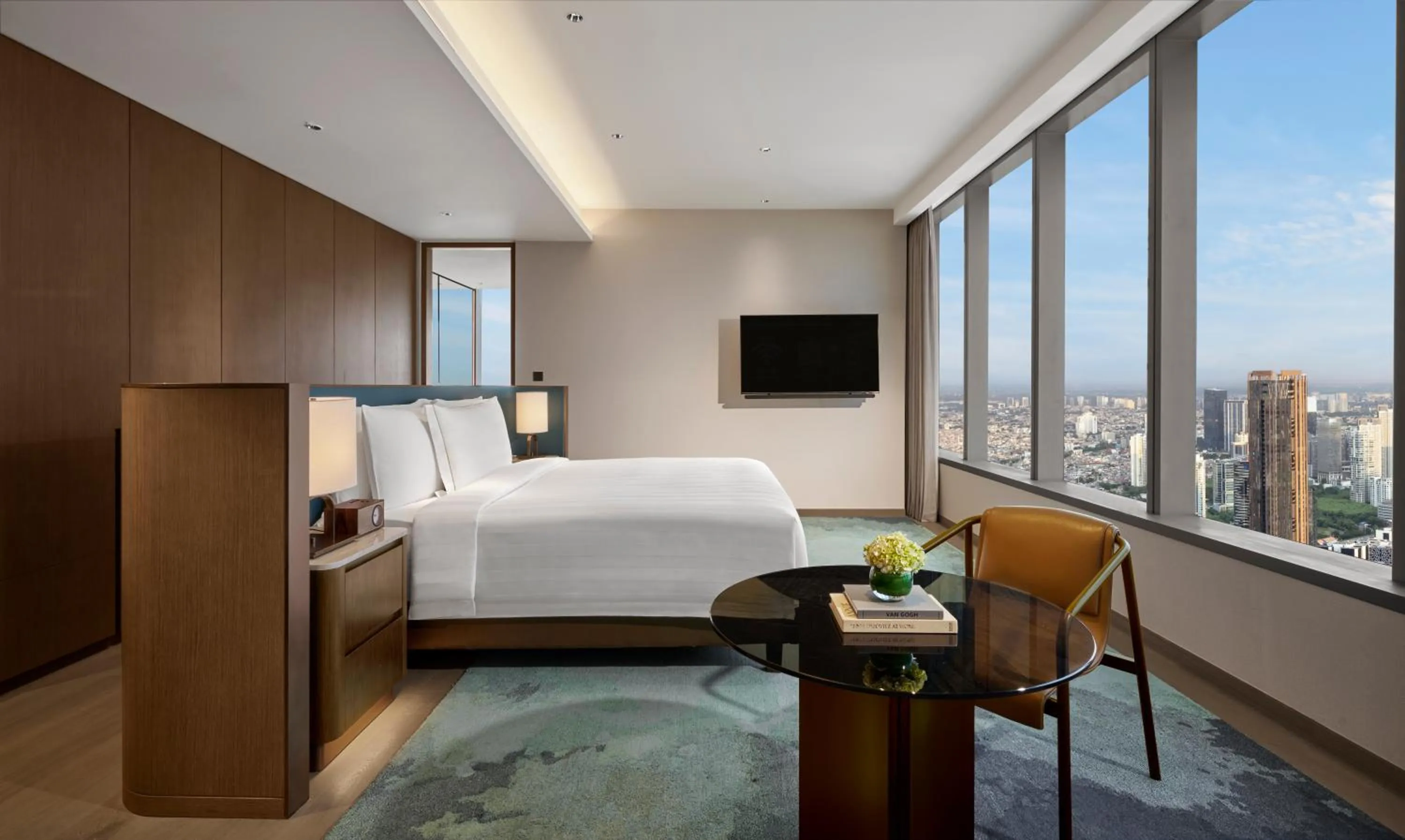 View (from property/room), Bed in Pan Pacific Jakarta