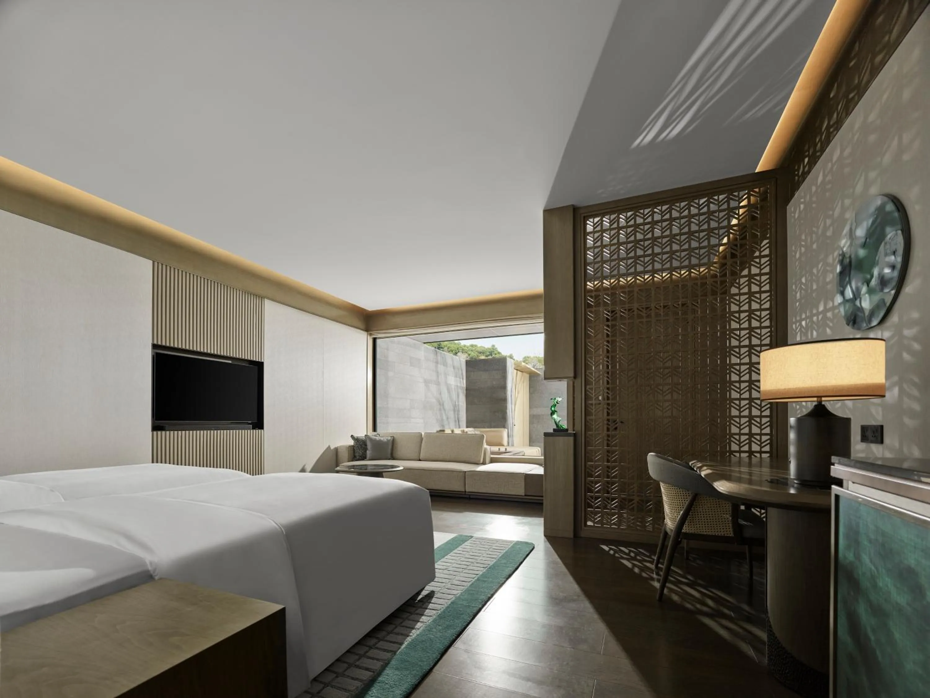 Photo of the whole room, Bed in Banyan Tree Suzhou Shishan