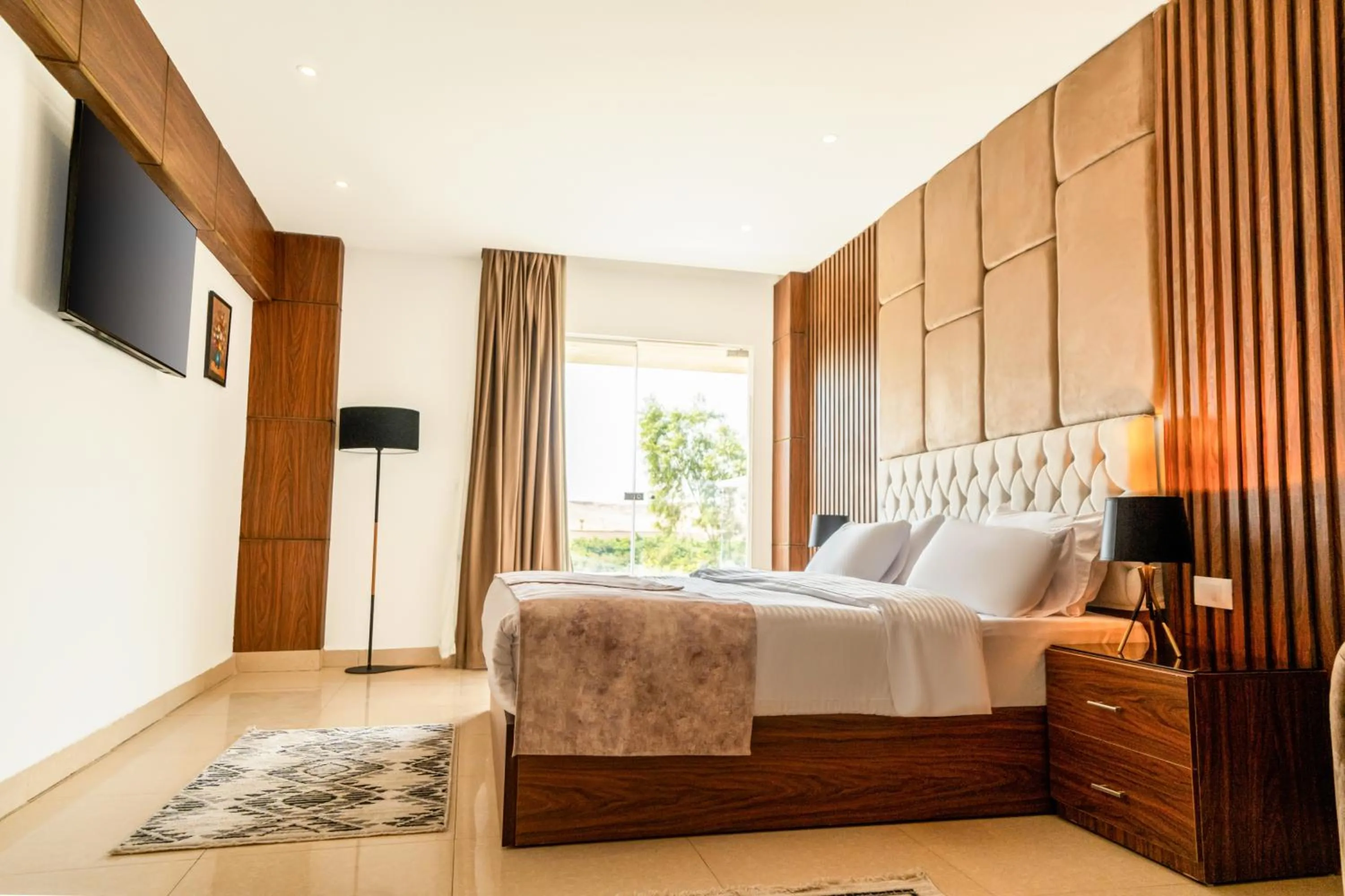 Bed in King Pyramids View Hotel