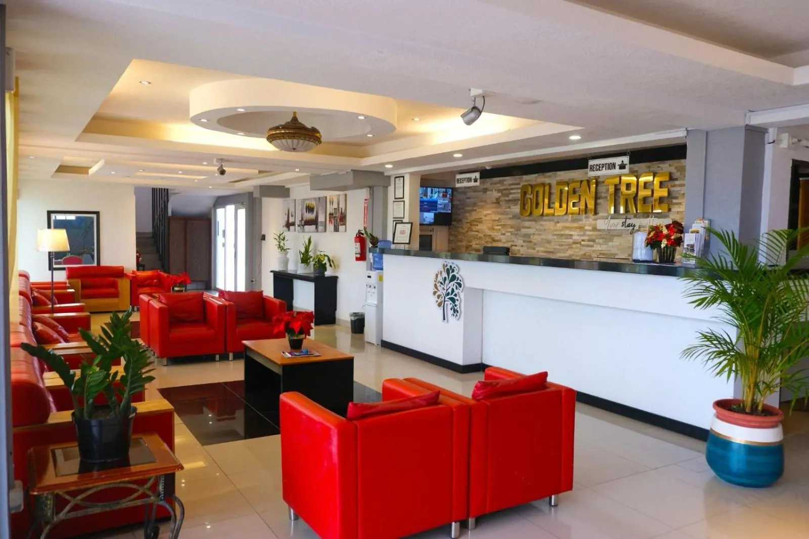 Seating area in Golden Tree Hotel Belize