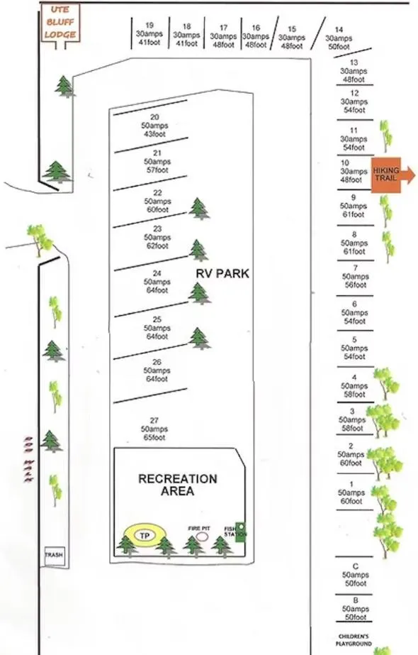 Location in Ute Bluff Lodge, Cabins and RV park