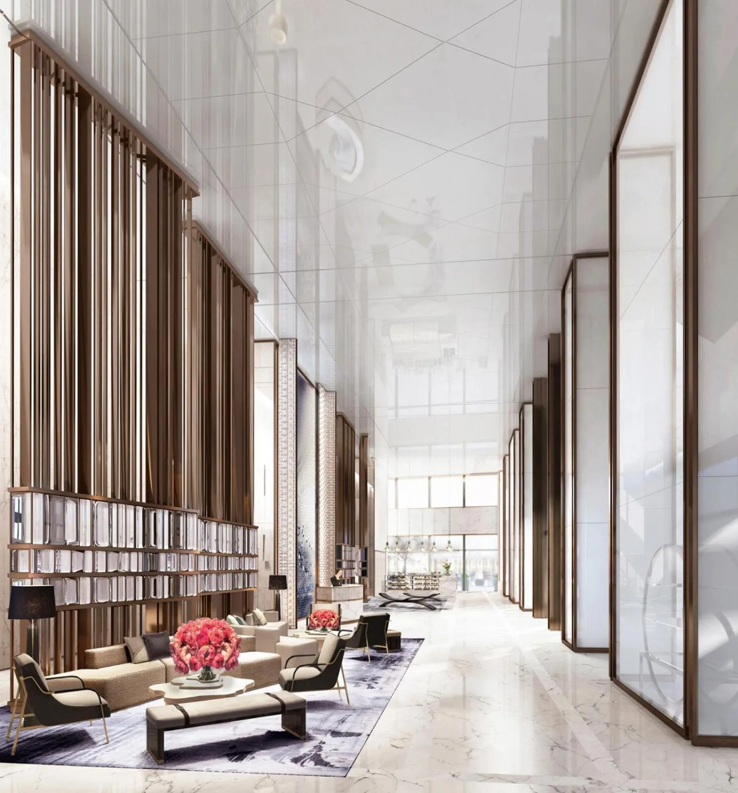 Lobby or reception in Four Seasons Hotel Dalian