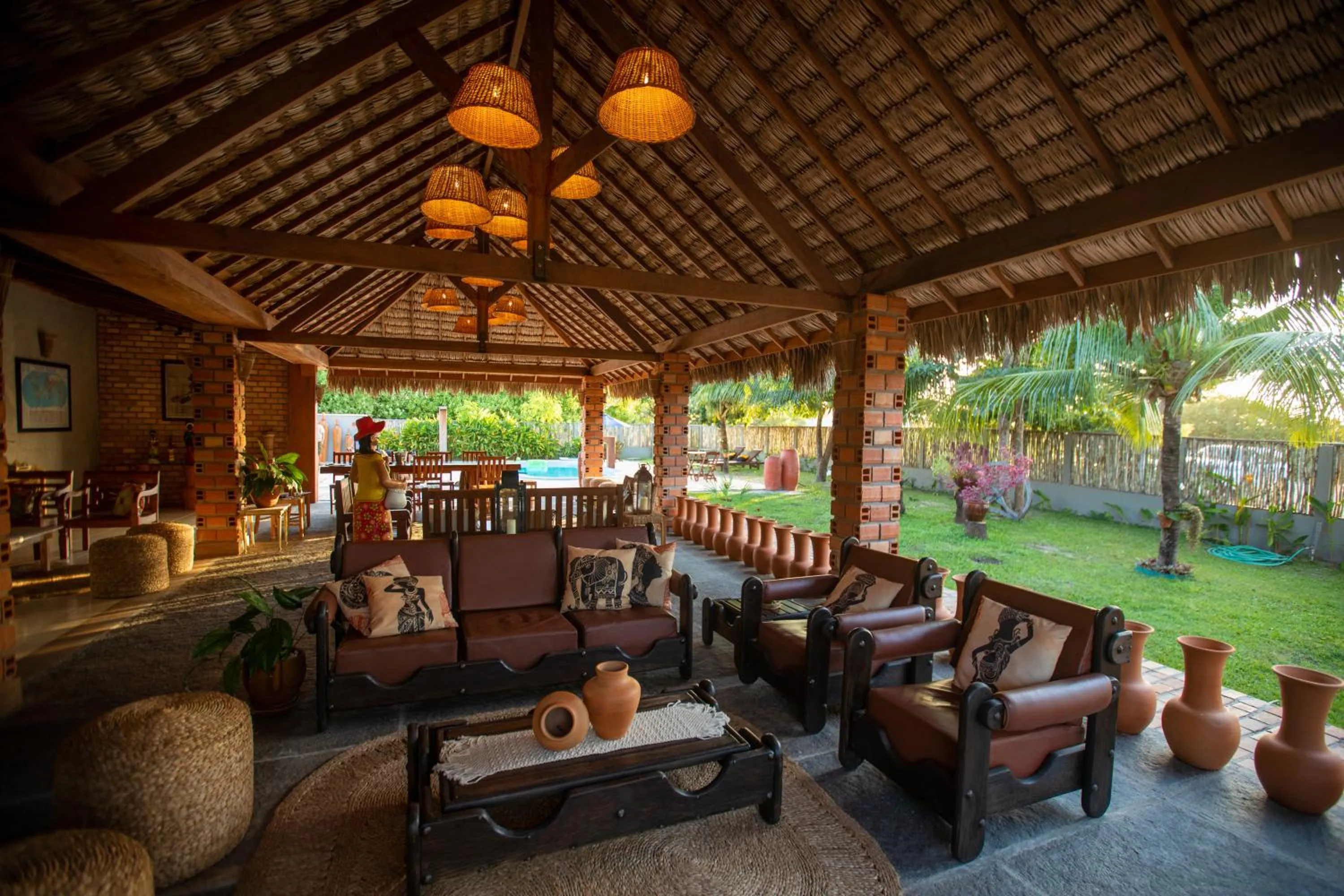 Patio in Hotel Pousada Rancho das Dunas