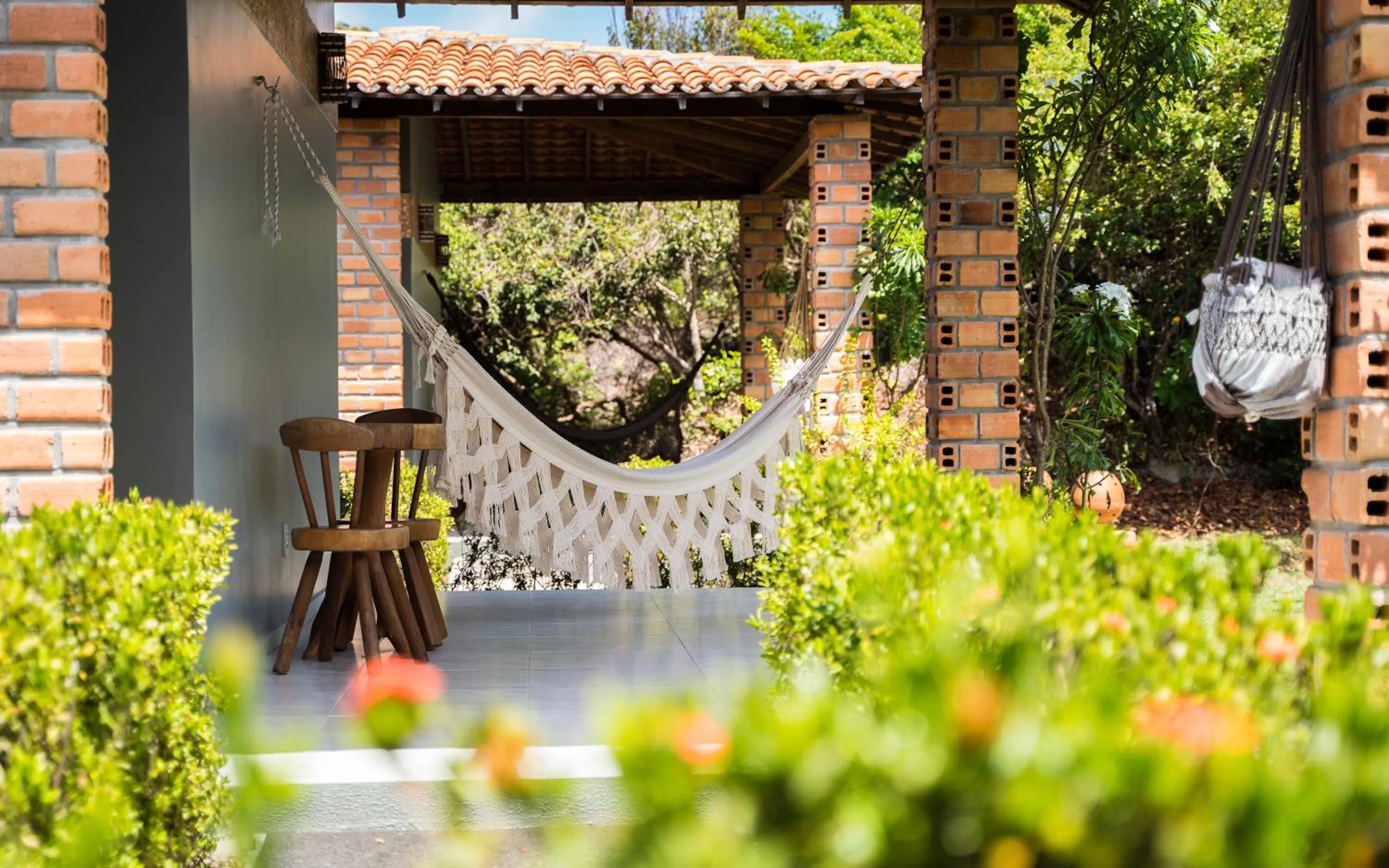 Patio in Hotel Pousada Rancho das Dunas