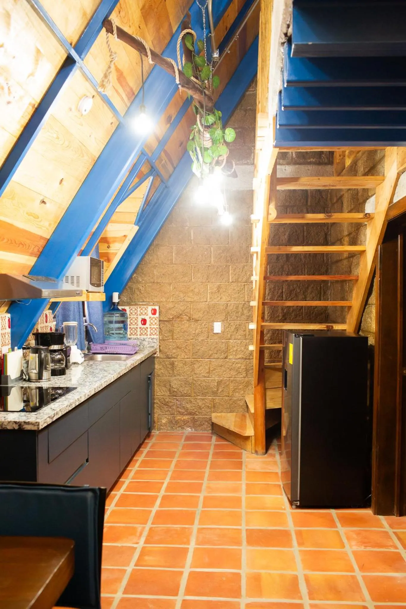 Kitchen or kitchenette in Cabañas Bungalos las Alazanas