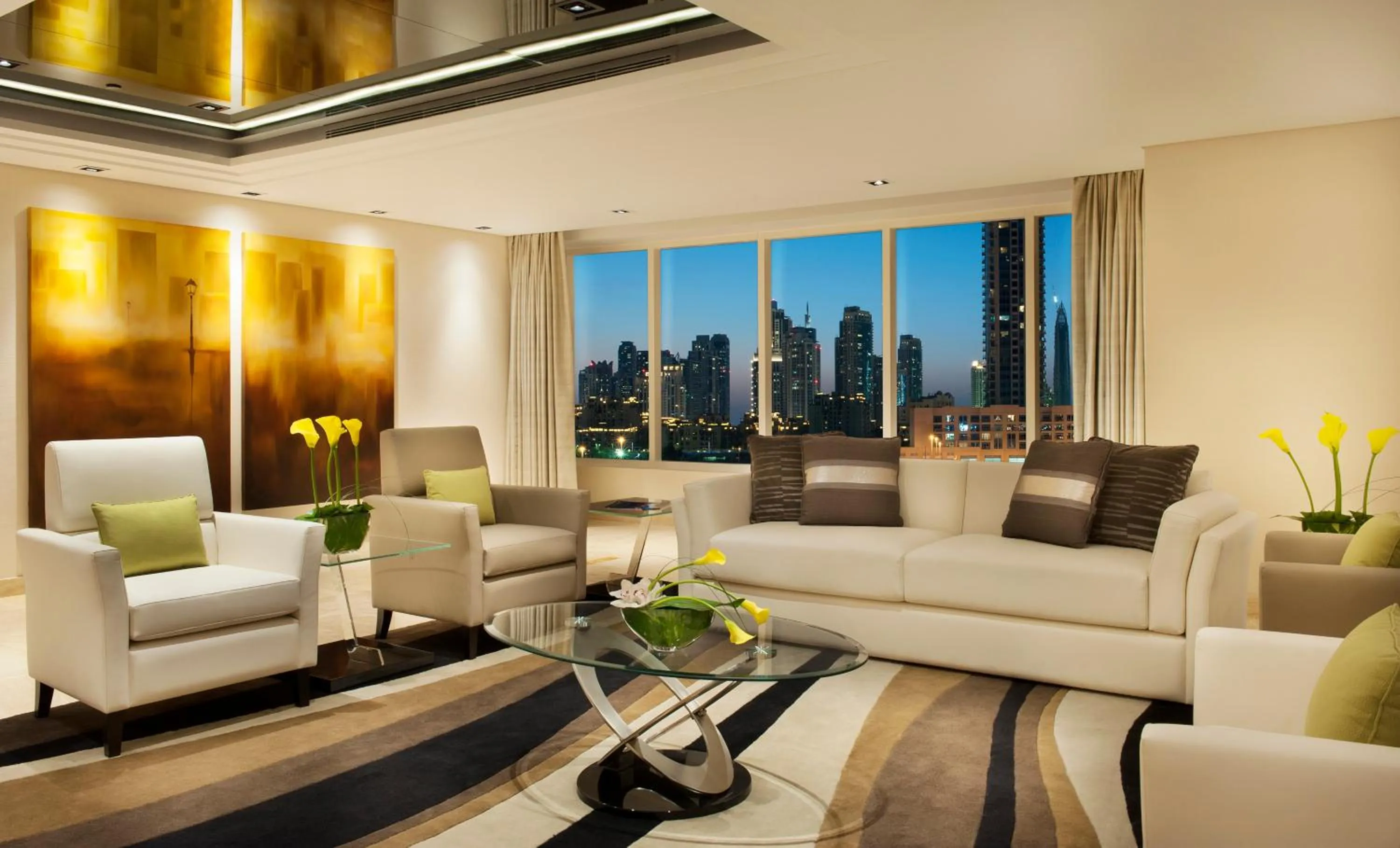 Living room in DAMAC Maison Canal Views