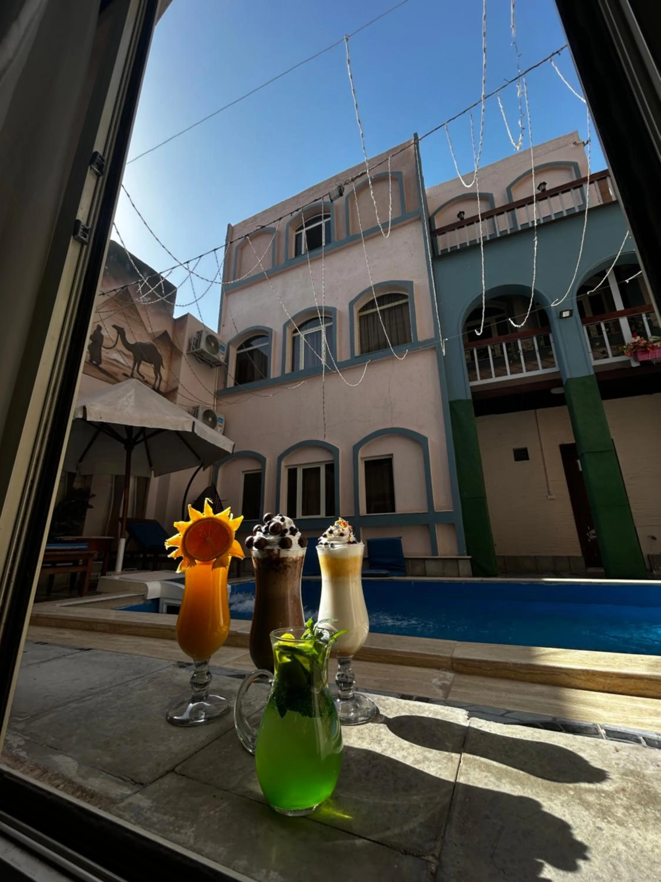 Pool view in Nun Pyramids INN