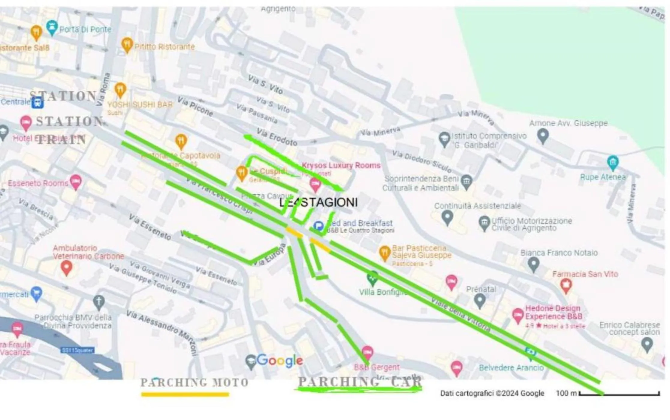 Parking in B&B Le 4 Stagioni