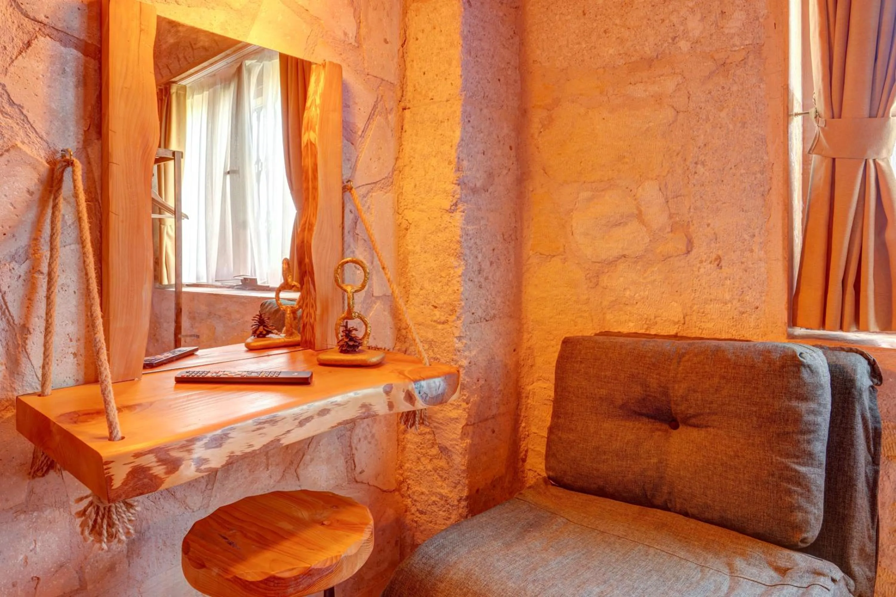 Living room in Ceran Stone House