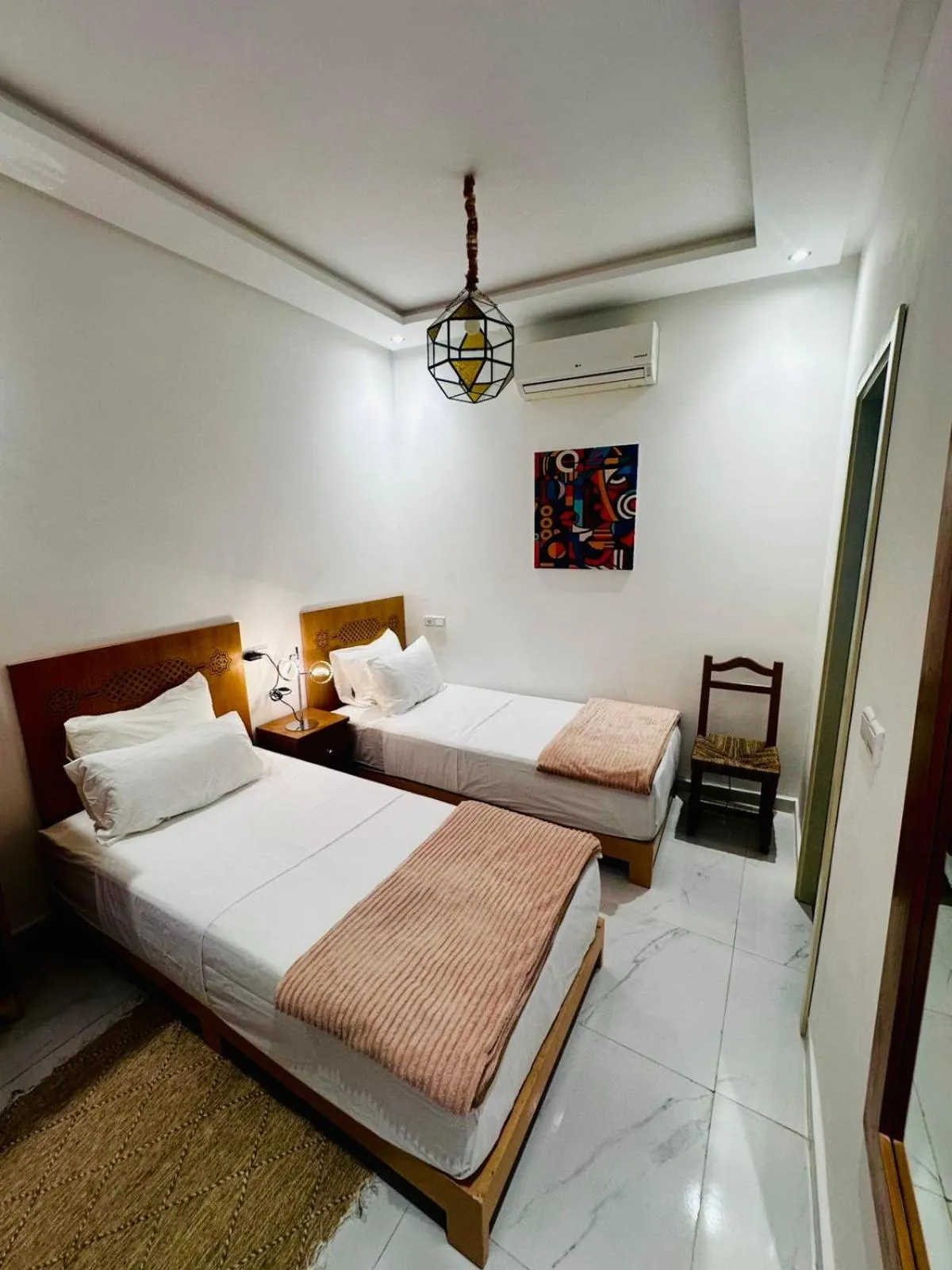 Bed in Riad hotel Cecil