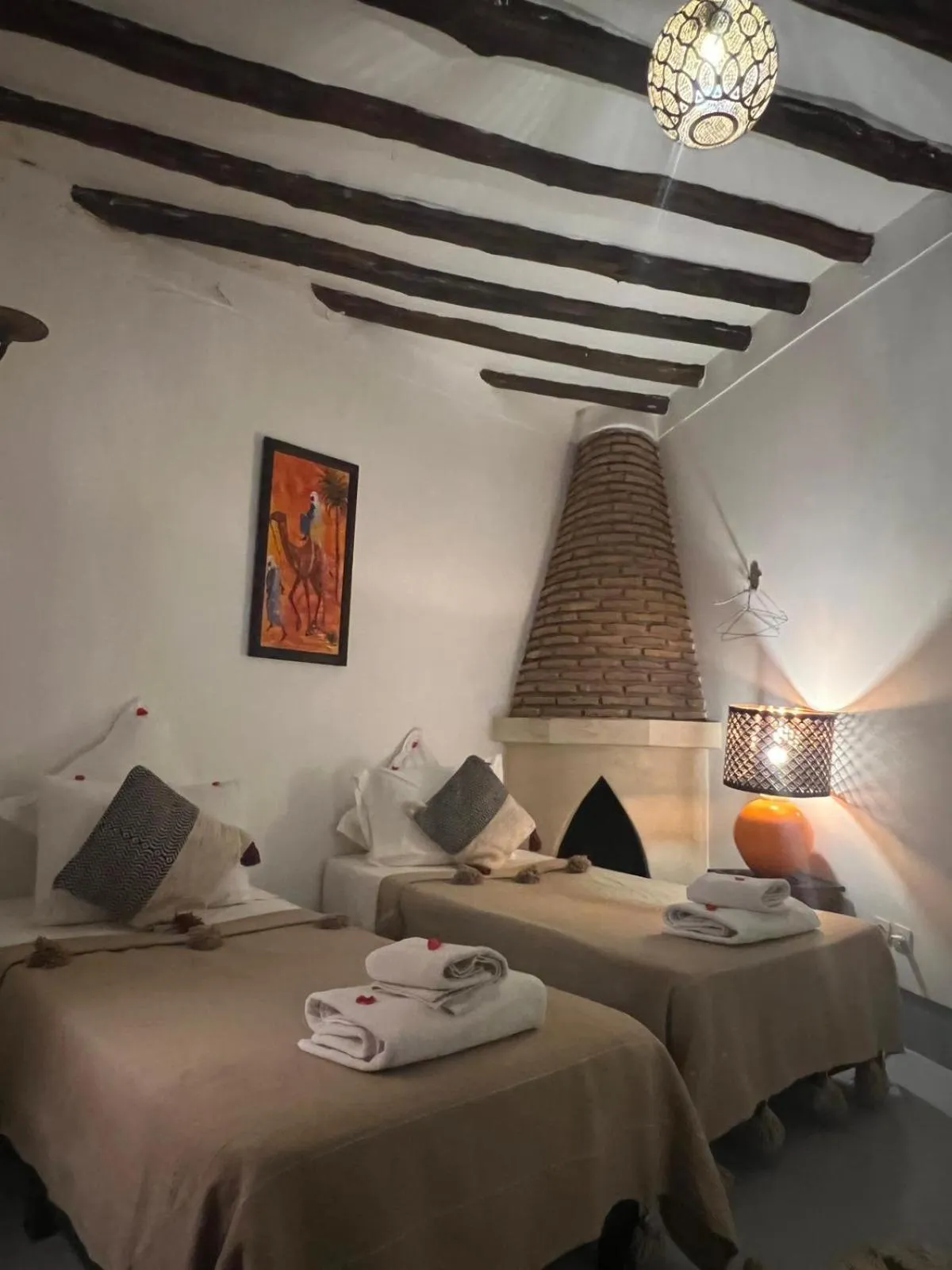 Bed in Riad Jnan El Cadi