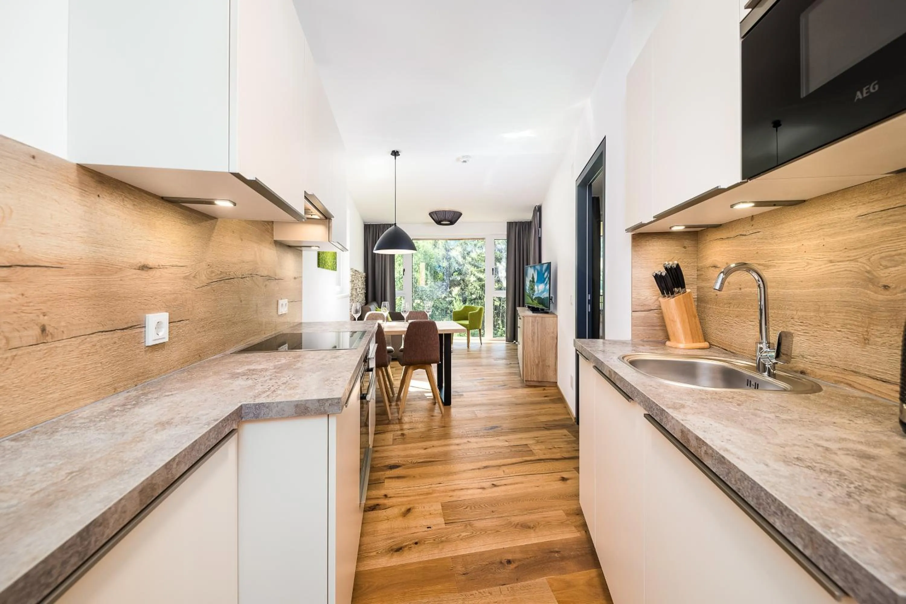Kitchen or kitchenette in Apartmenthotel Sonnenhof