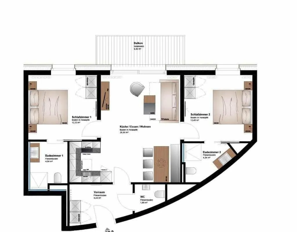 Floor plan in Apartmenthotel Sonnenhof