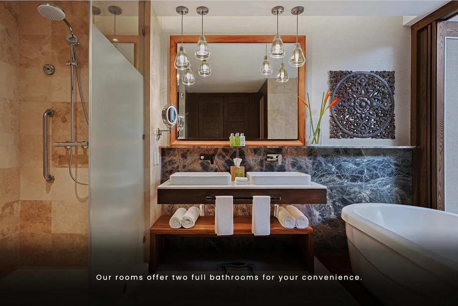 Bathroom in Jungala Hotel at VidantaWorld Riviera Maya