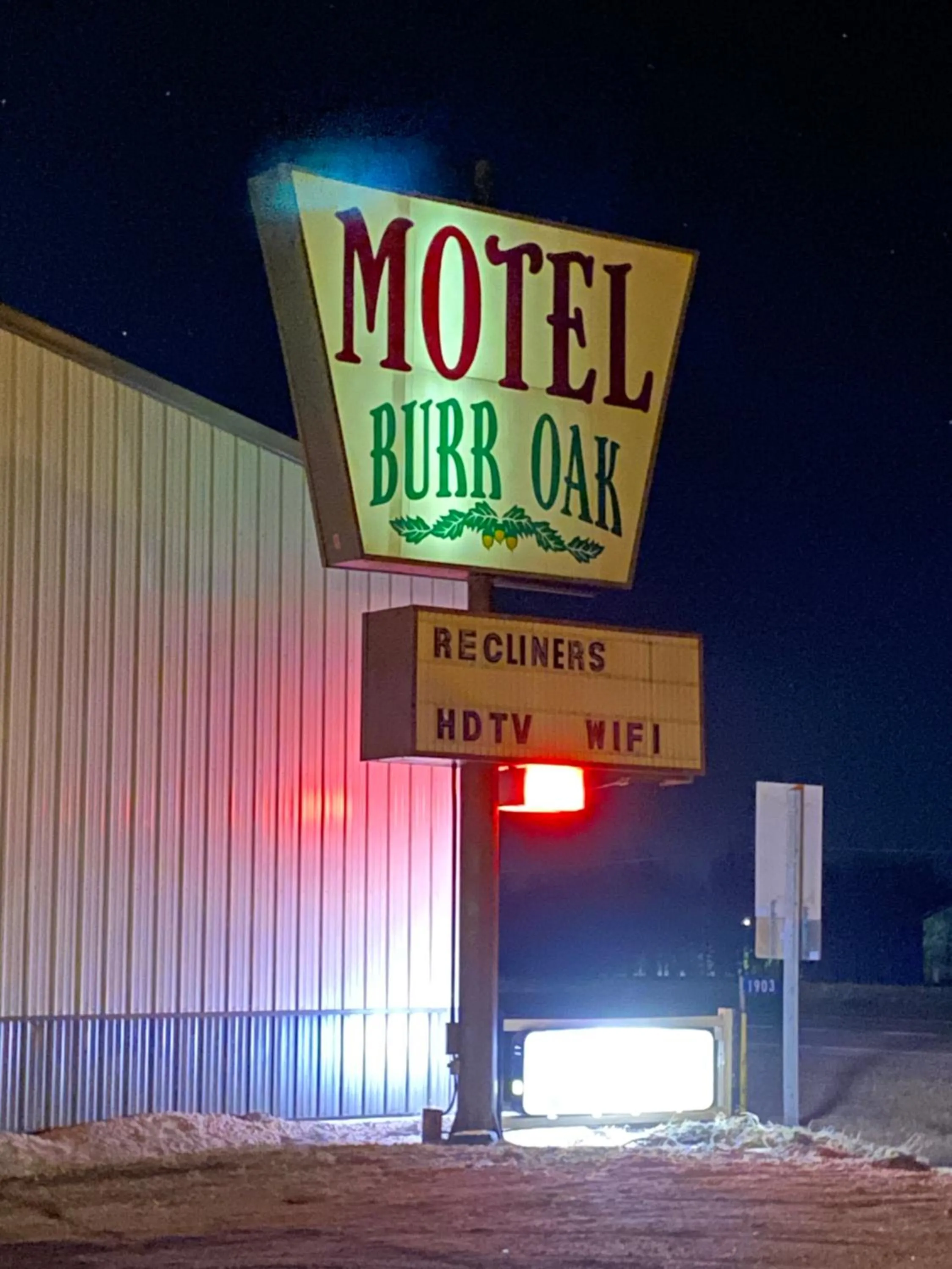 Property logo or sign in Burr Oak Motel