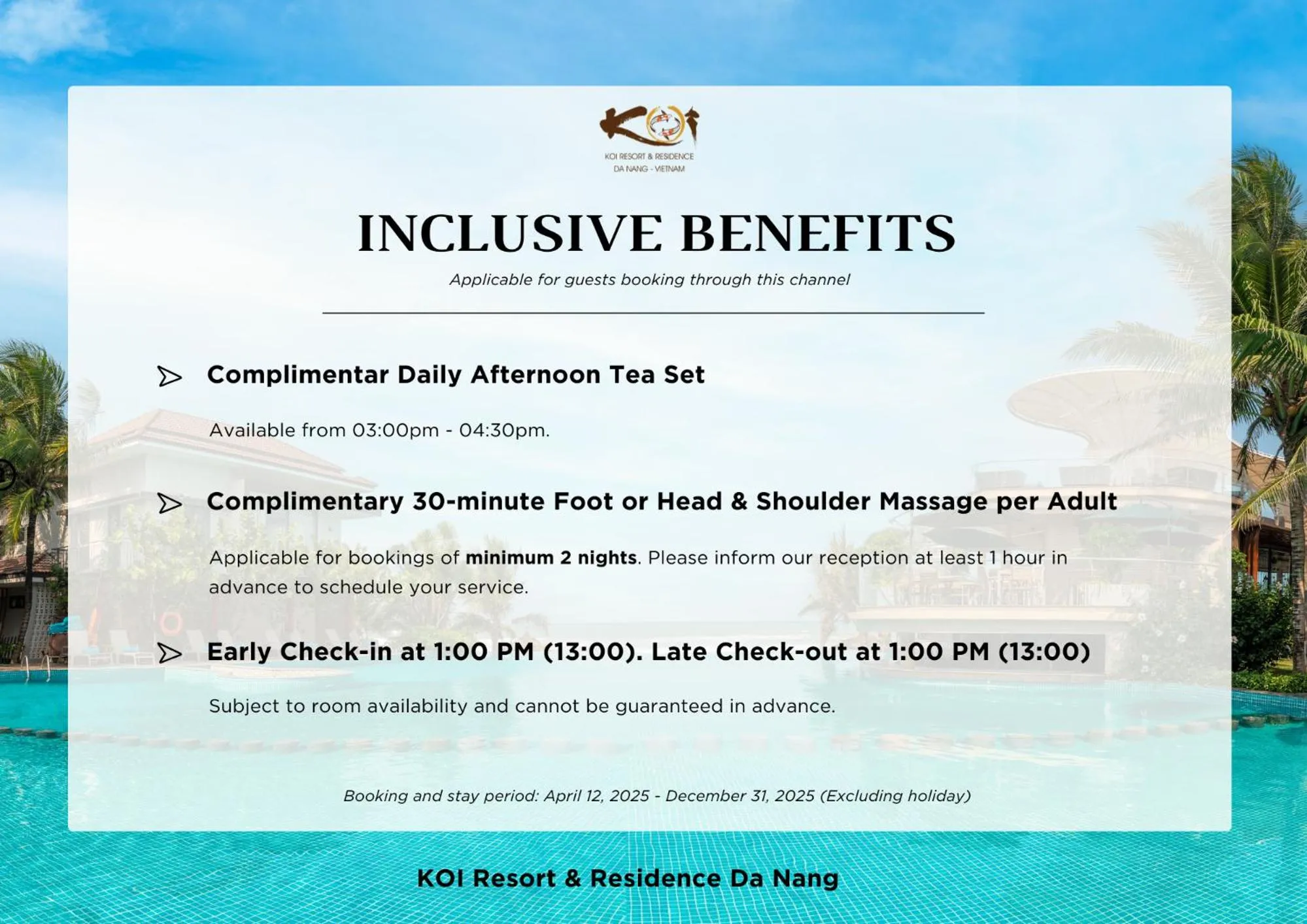 Deluxe Twin Room with Balcony and Bathtub in KOI Resort & Residence Da Nang - Inclusive Spa access