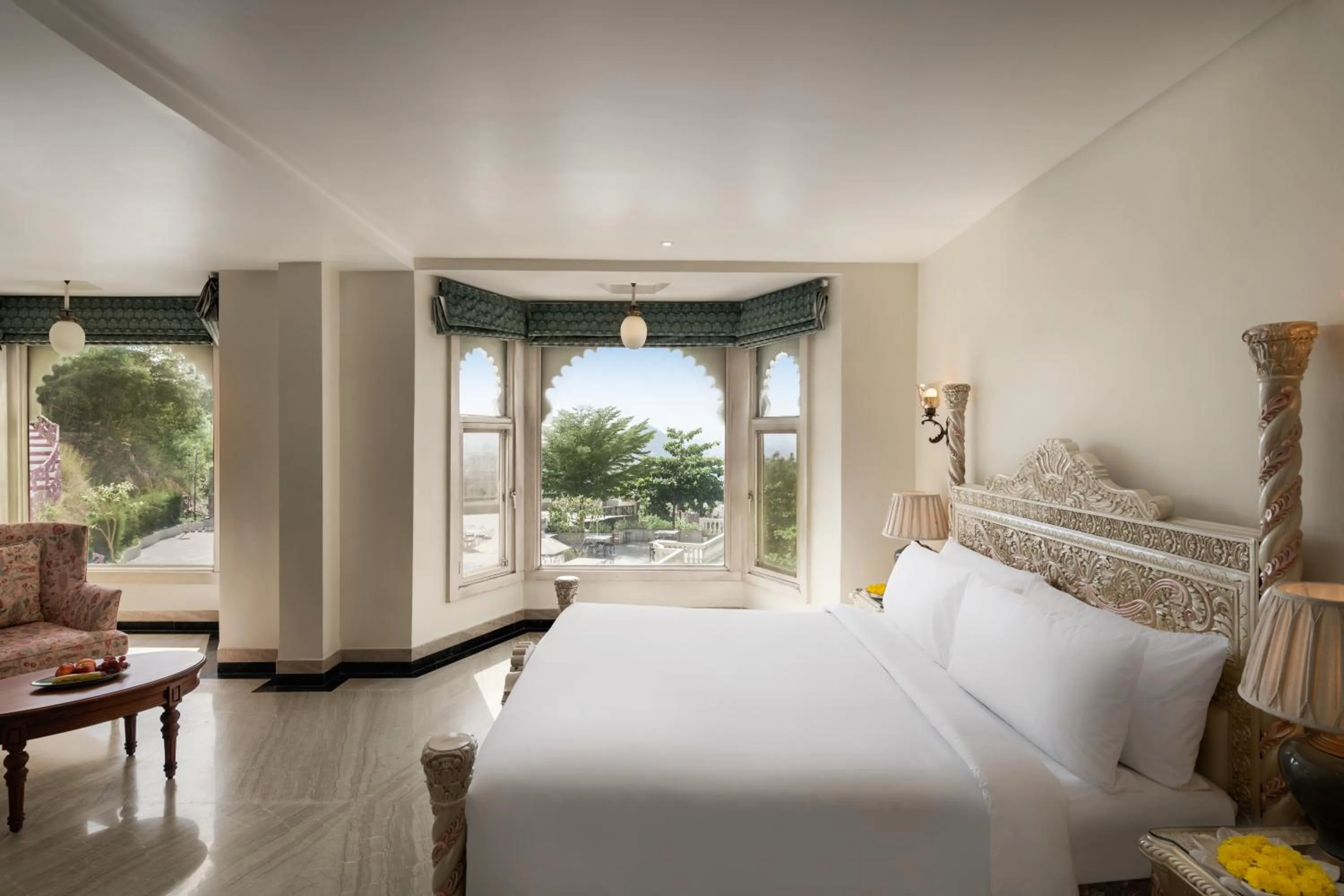 Bed in Bhairavgarh Palace Udaipur