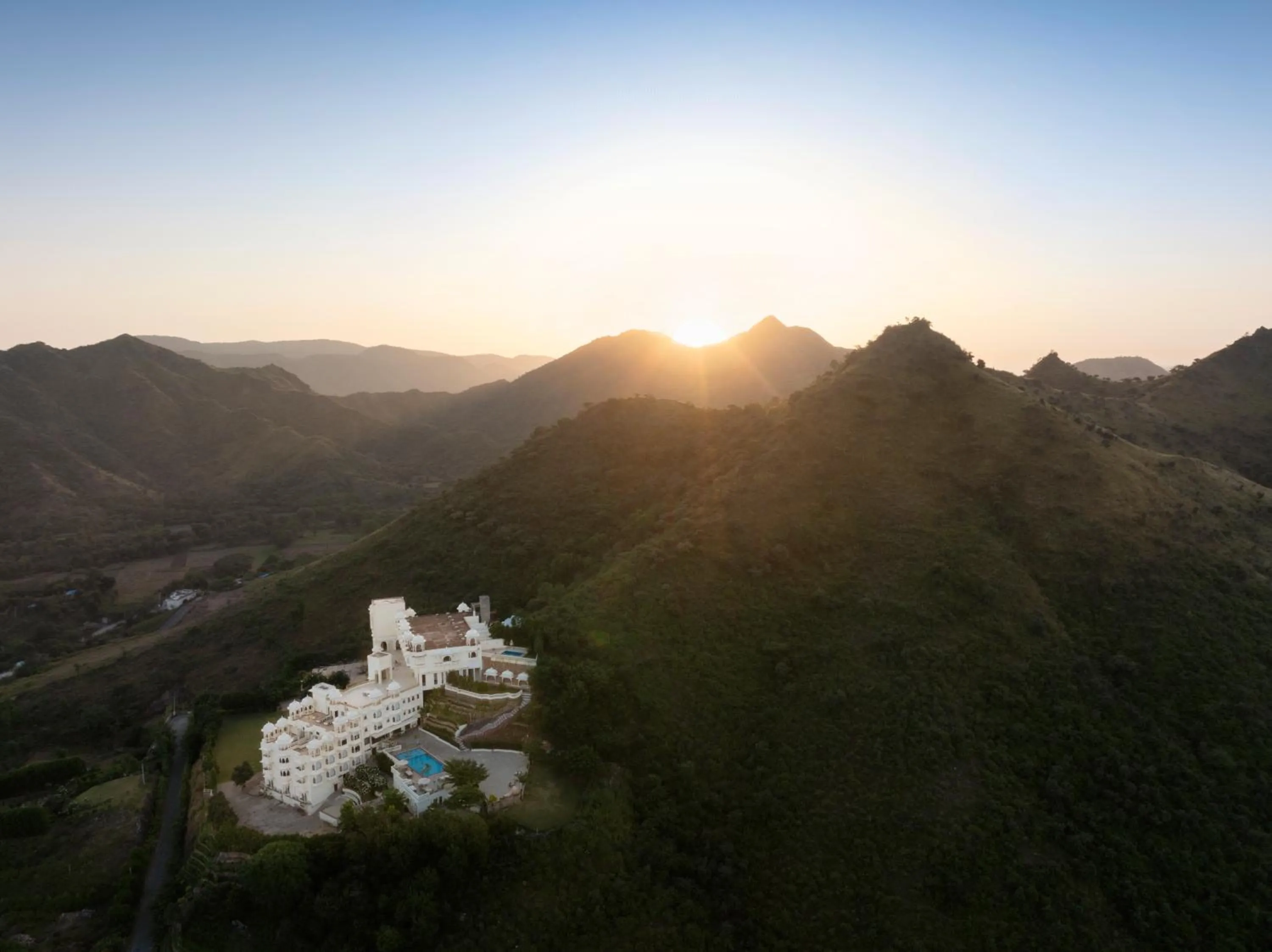 Mountain view in Bhairavgarh Palace Udaipur