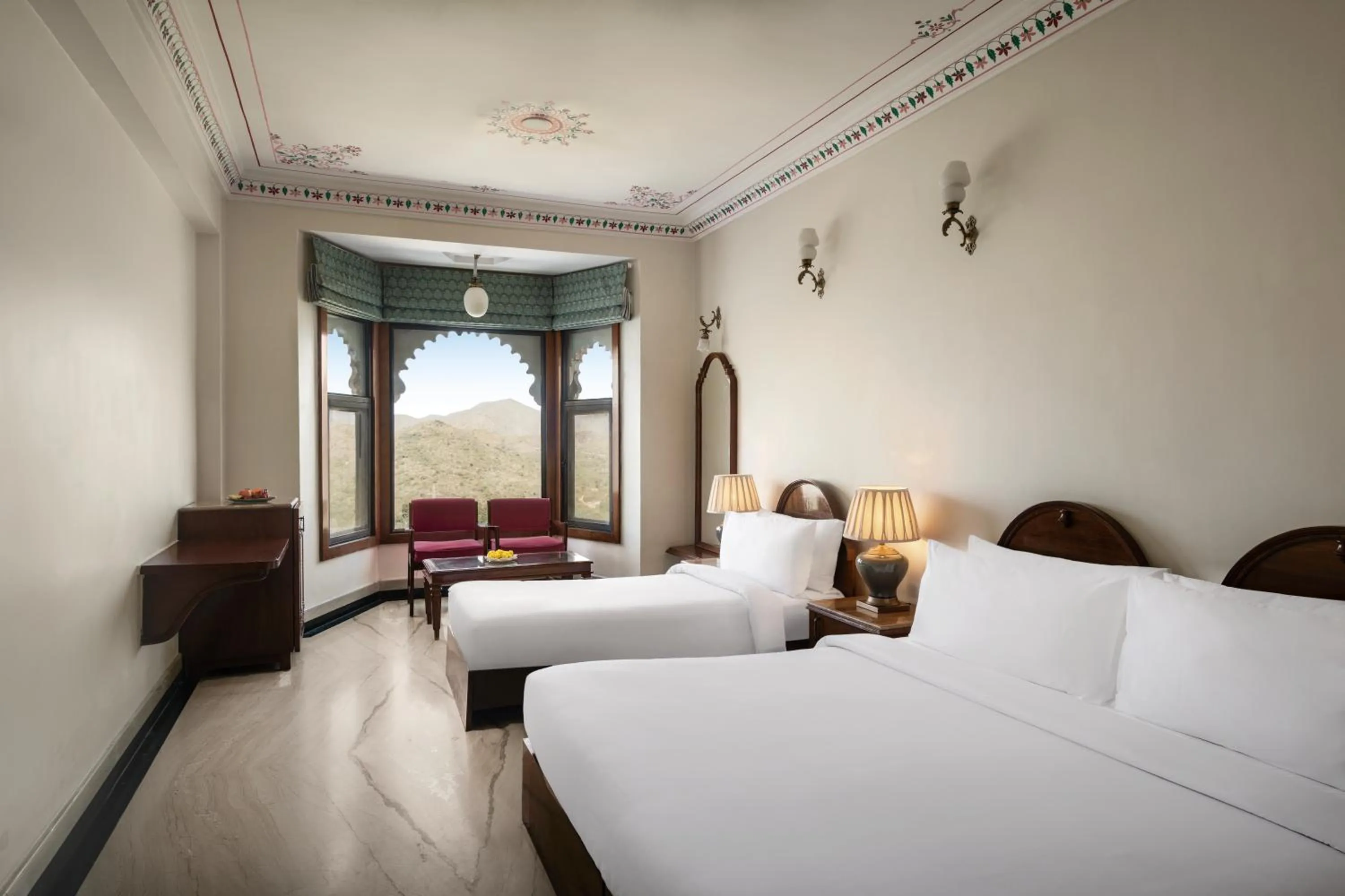 Bed in Bhairavgarh Palace Udaipur