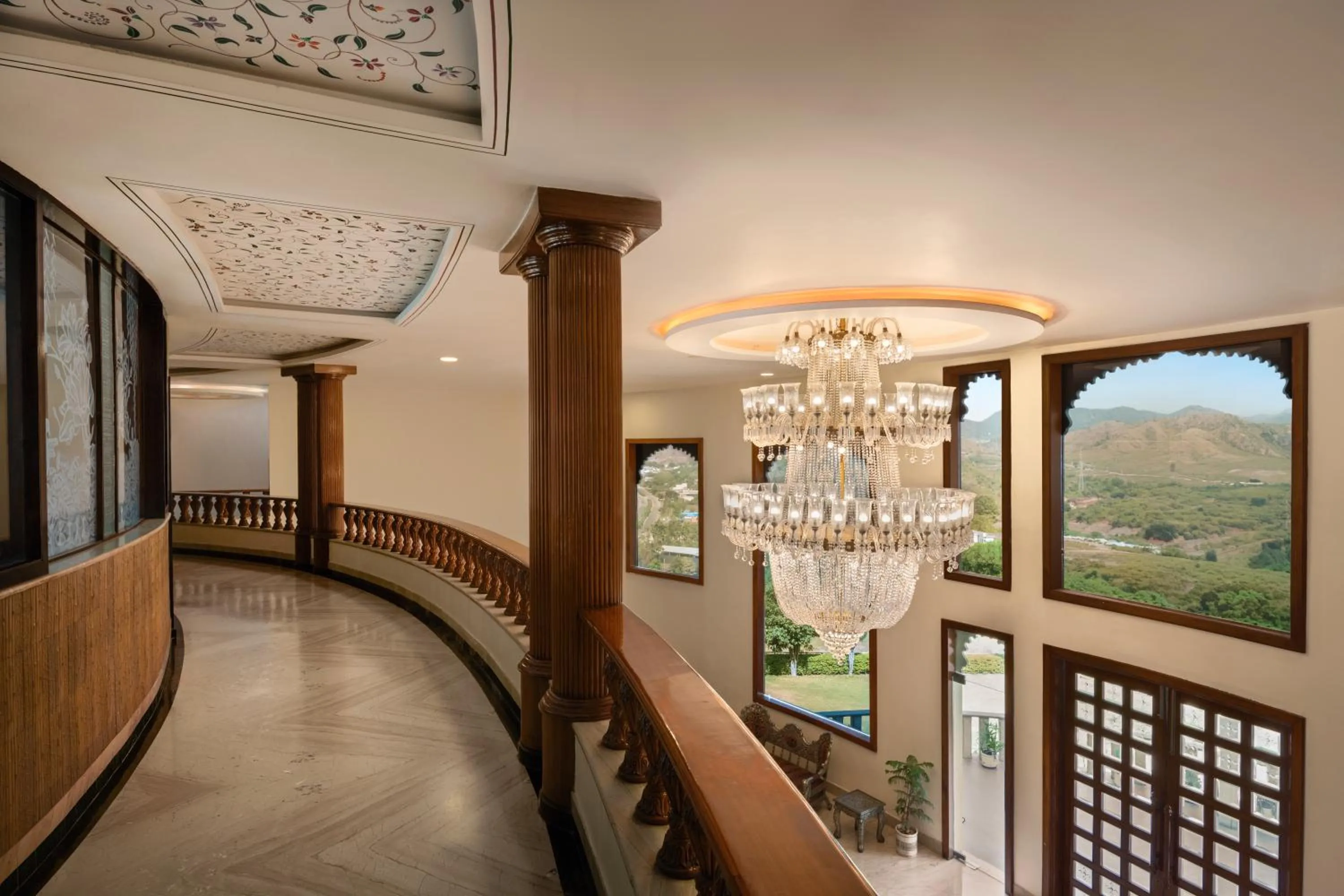 Lobby or reception in Bhairavgarh Palace Udaipur