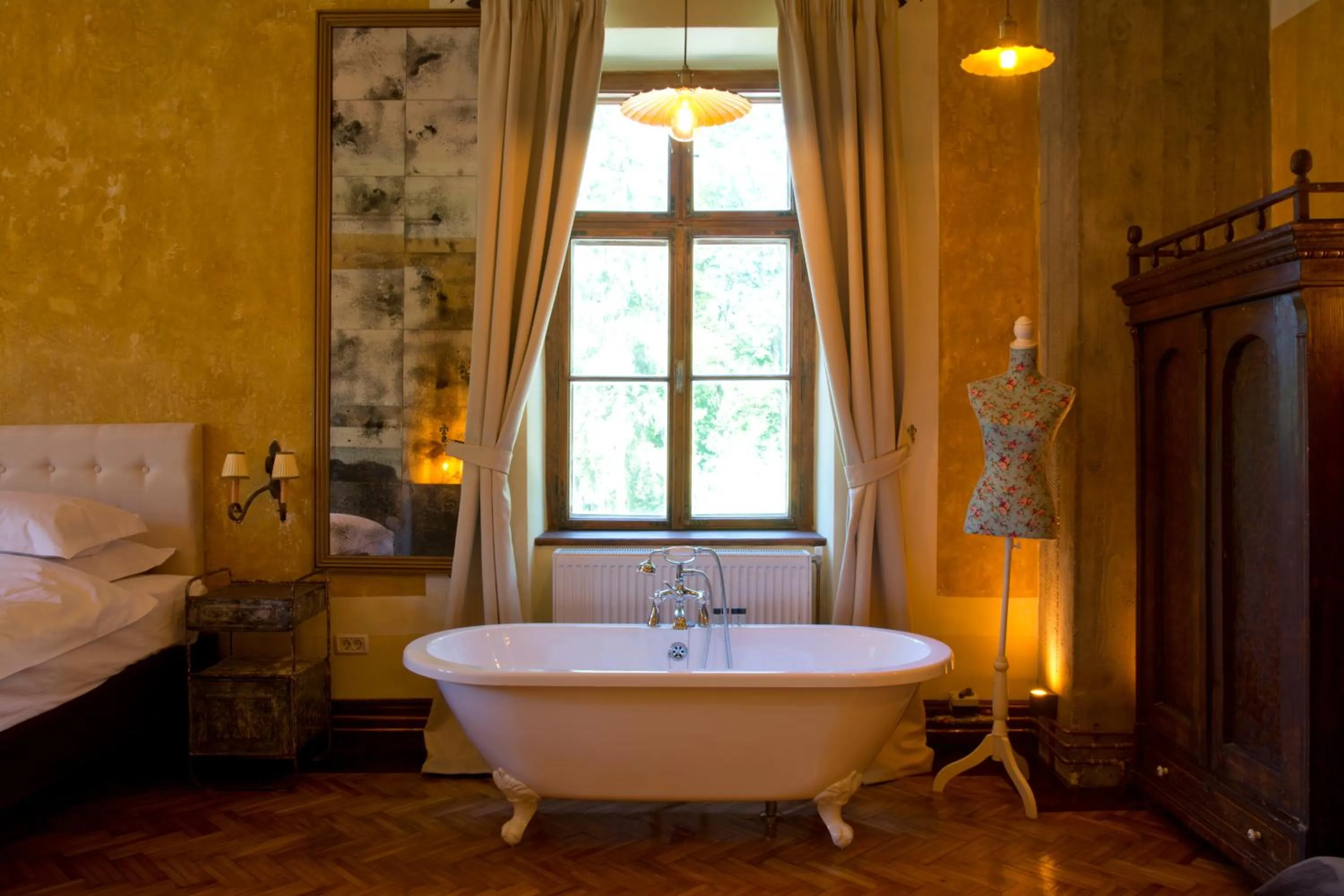 Bathroom, Bed in Zabola Estate - Transylvania