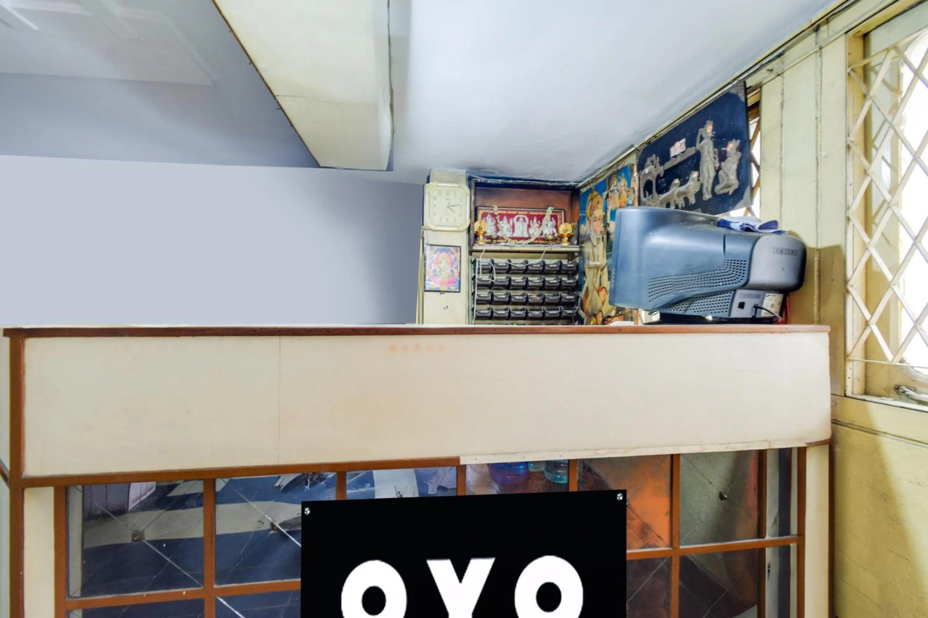 Lobby or reception in Hotel O New Sri Sai Amaravati Lodge