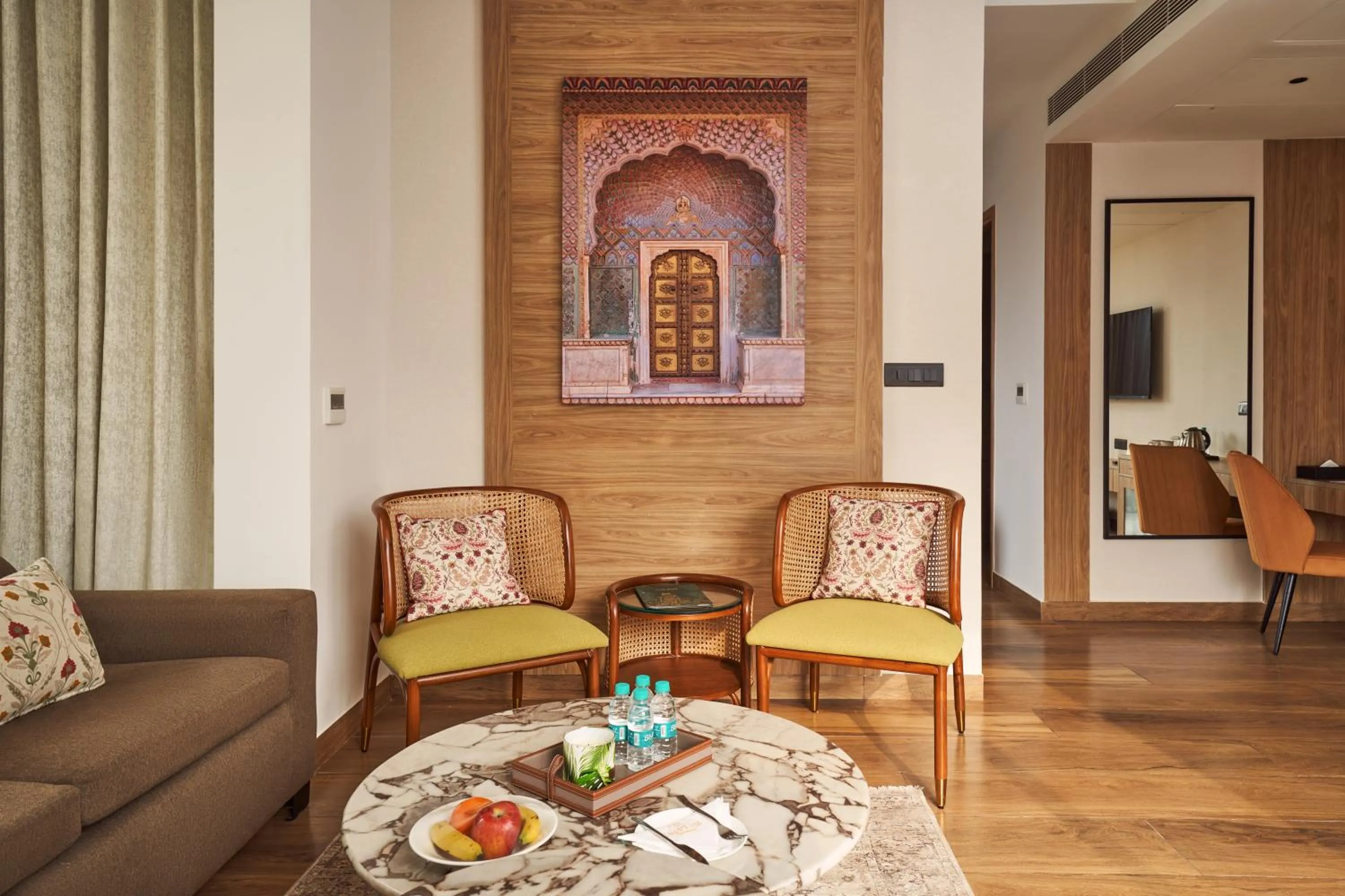 Seating area in Triptam Vrindavan