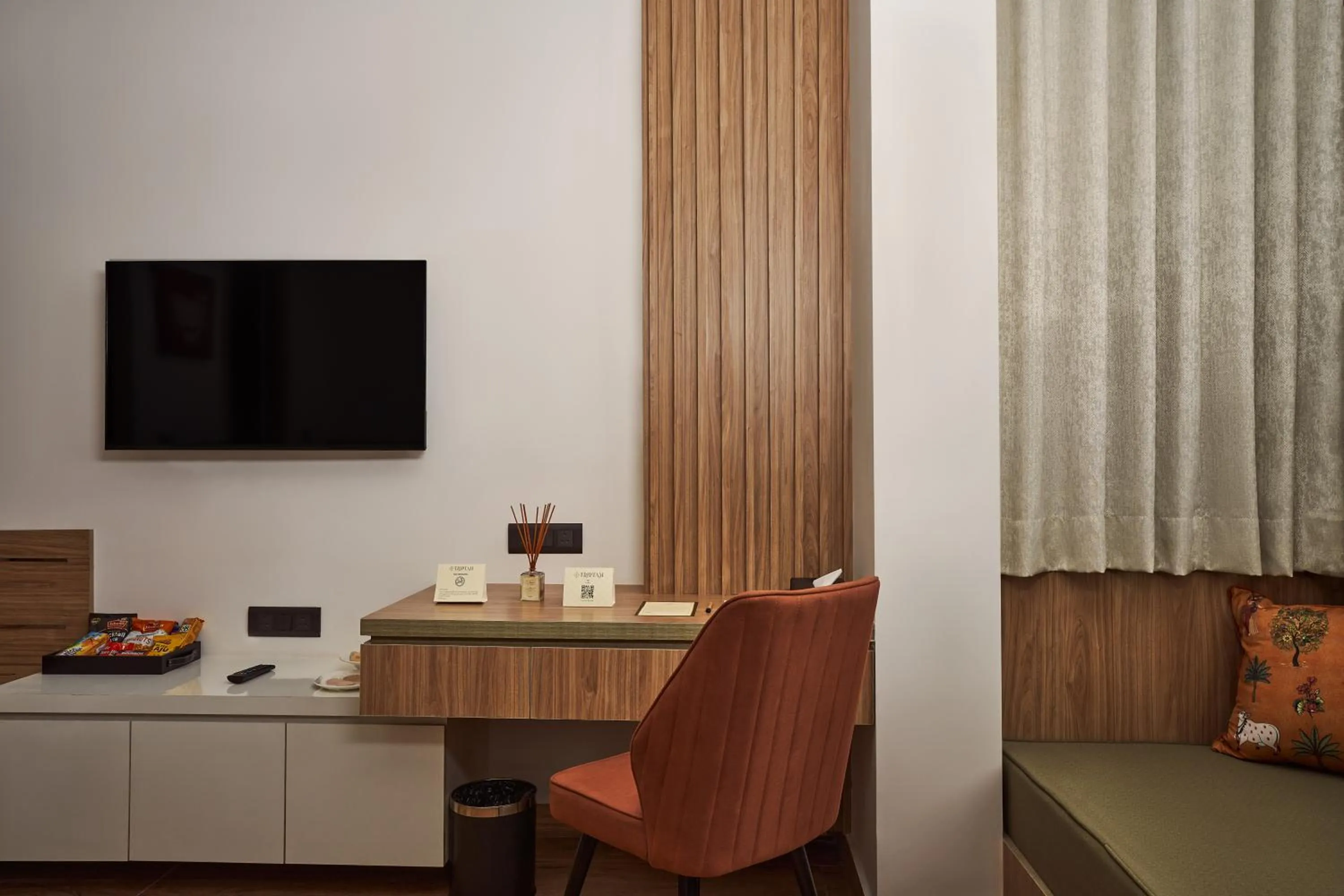 Seating area in Triptam Vrindavan