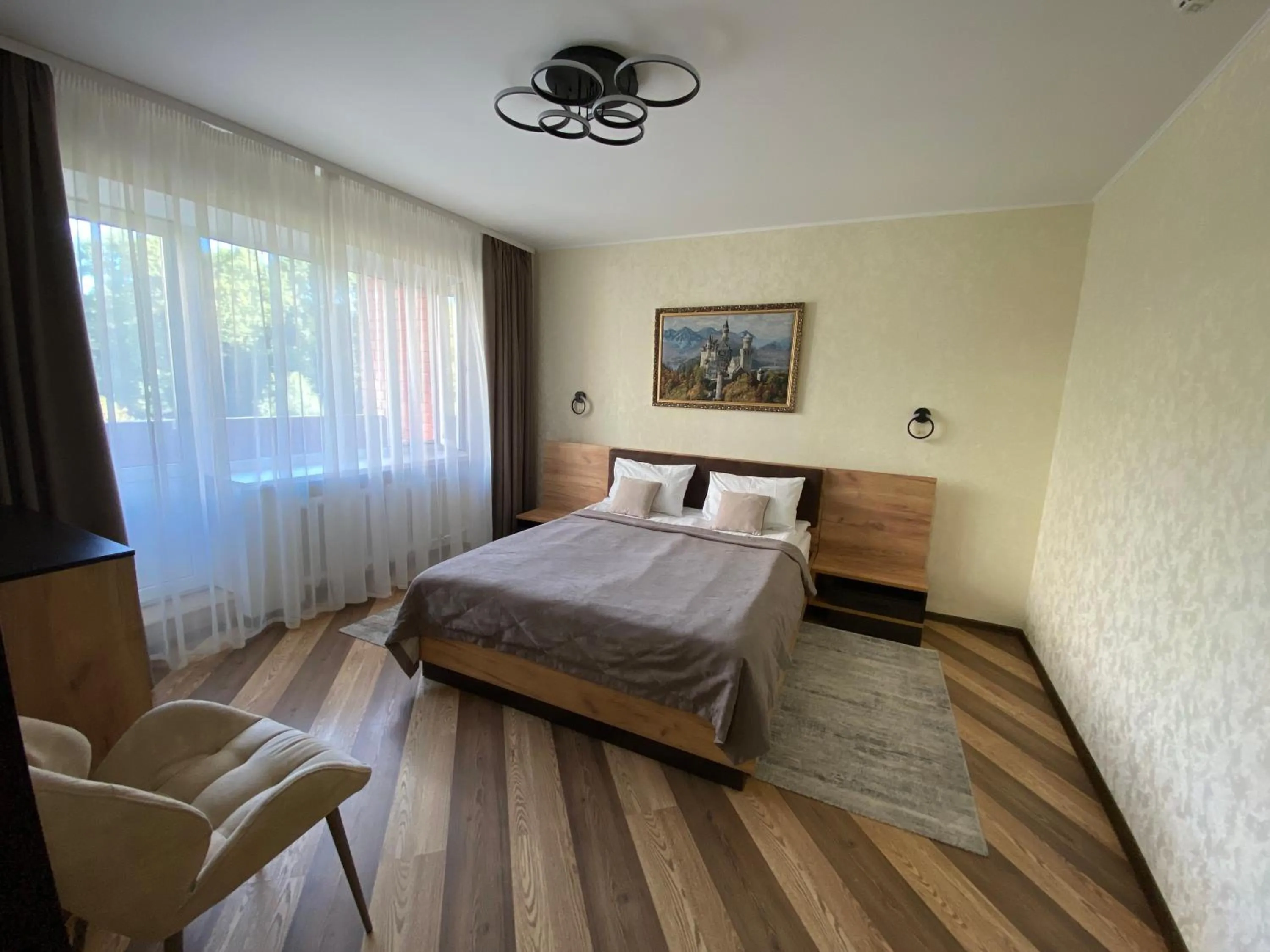Bed in Hotel Prydesnyansky
