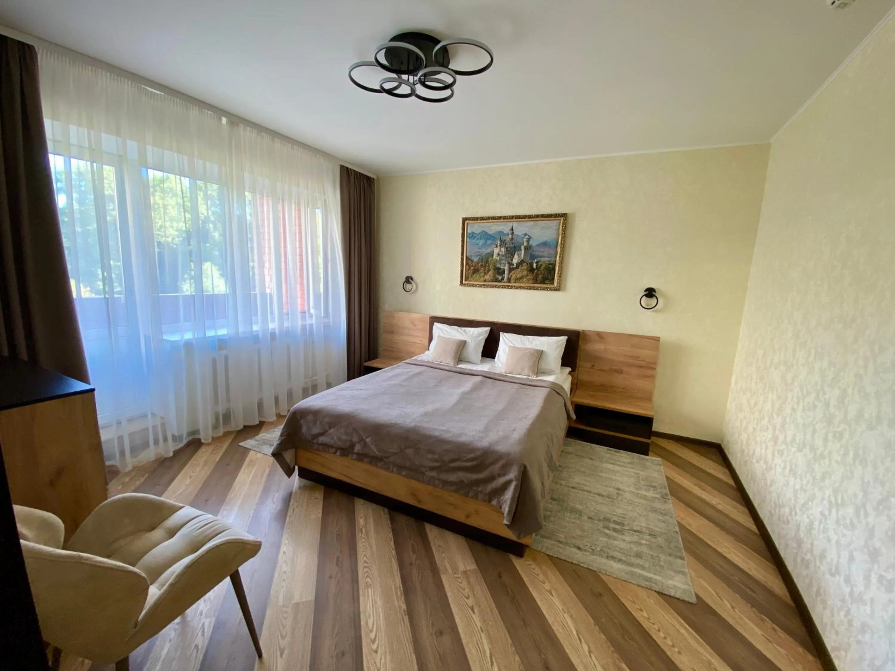 Bed in Hotel Prydesnyansky
