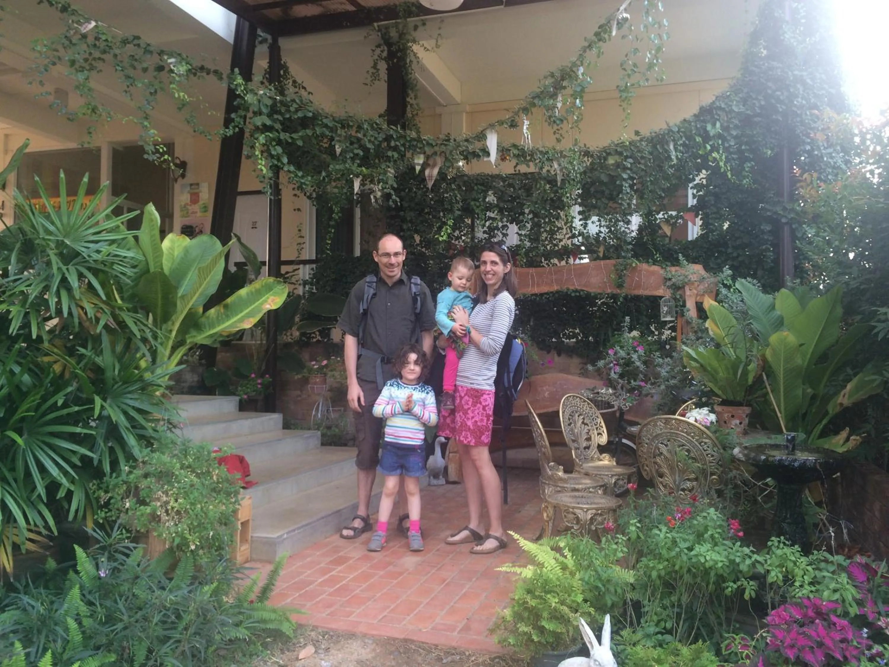 group of guests in Thorfun Guesthouse in the Garden