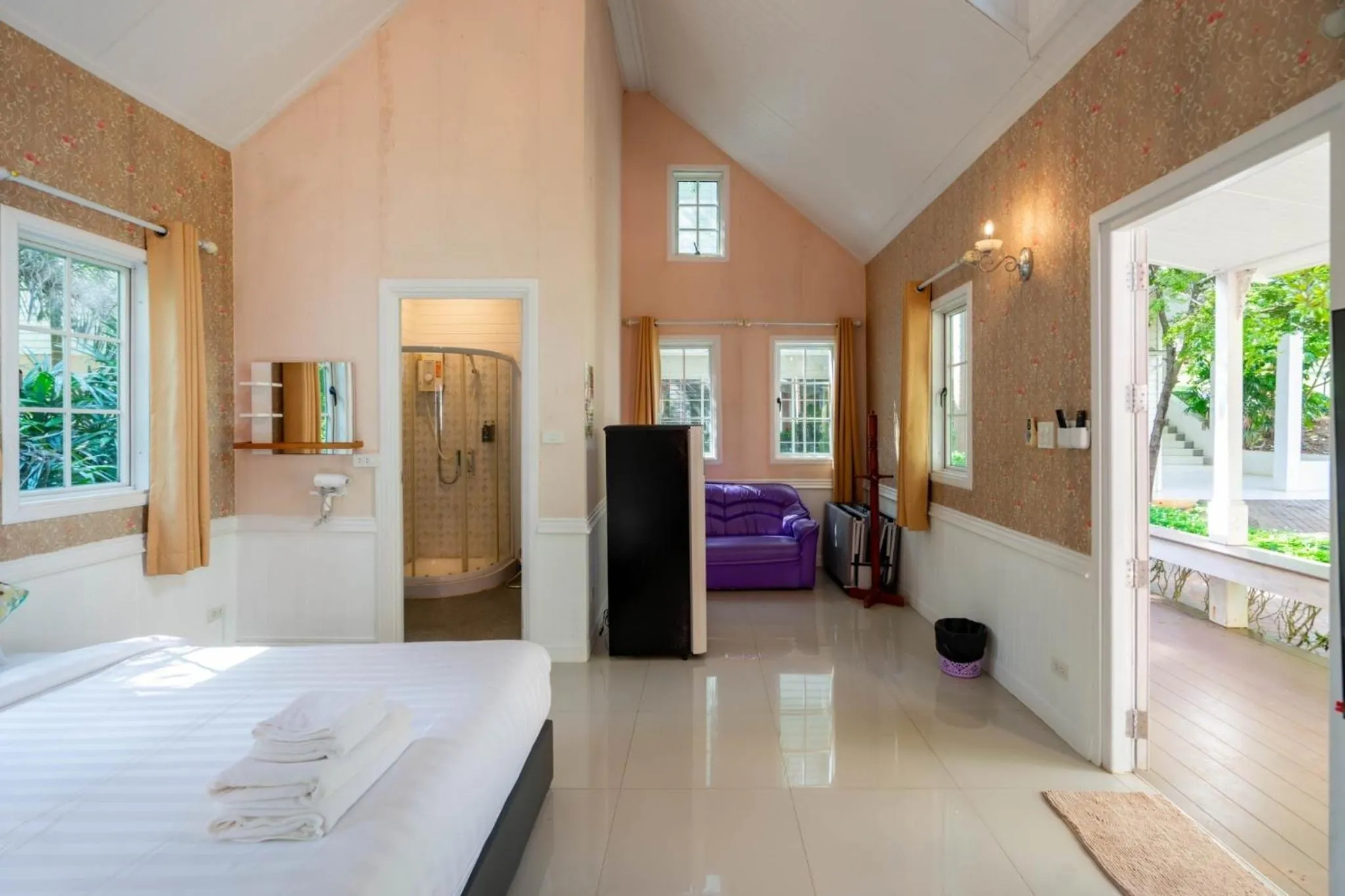 Bed in Puprai Tarnnarm Resort