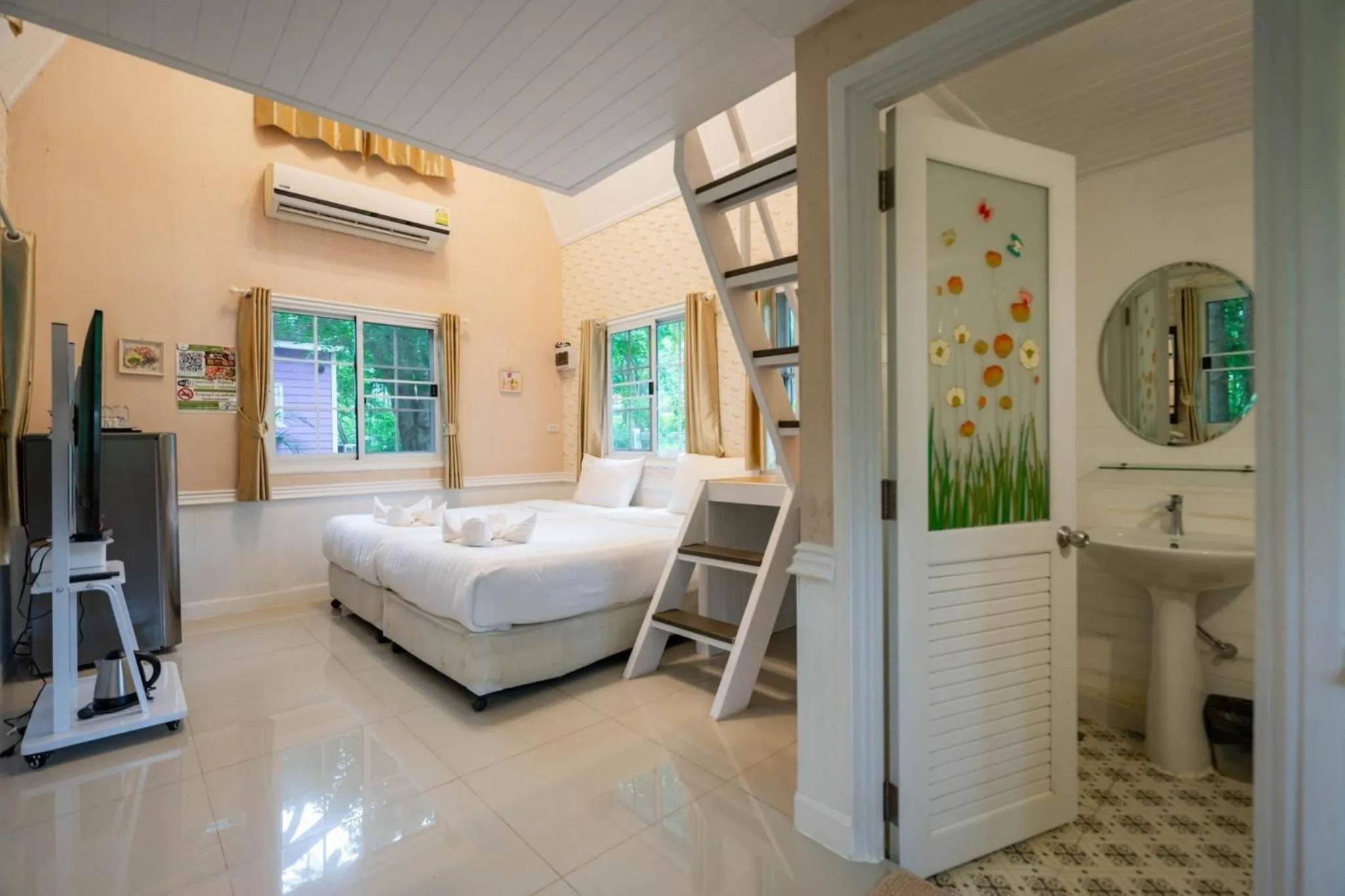 Bed in Puprai Tarnnarm Resort