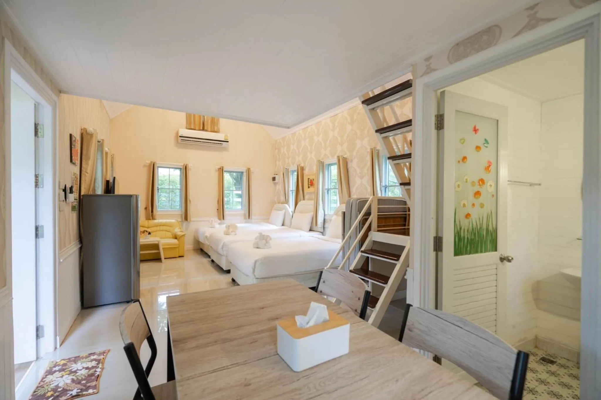 Bed in Puprai Tarnnarm Resort