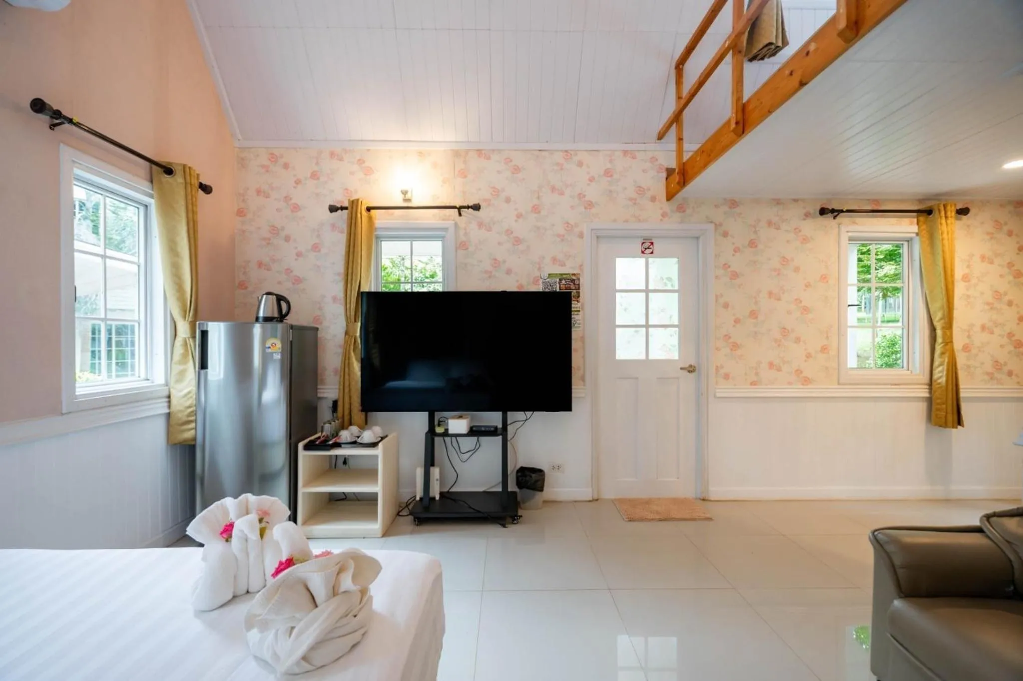 Bed in Puprai Tarnnarm Resort