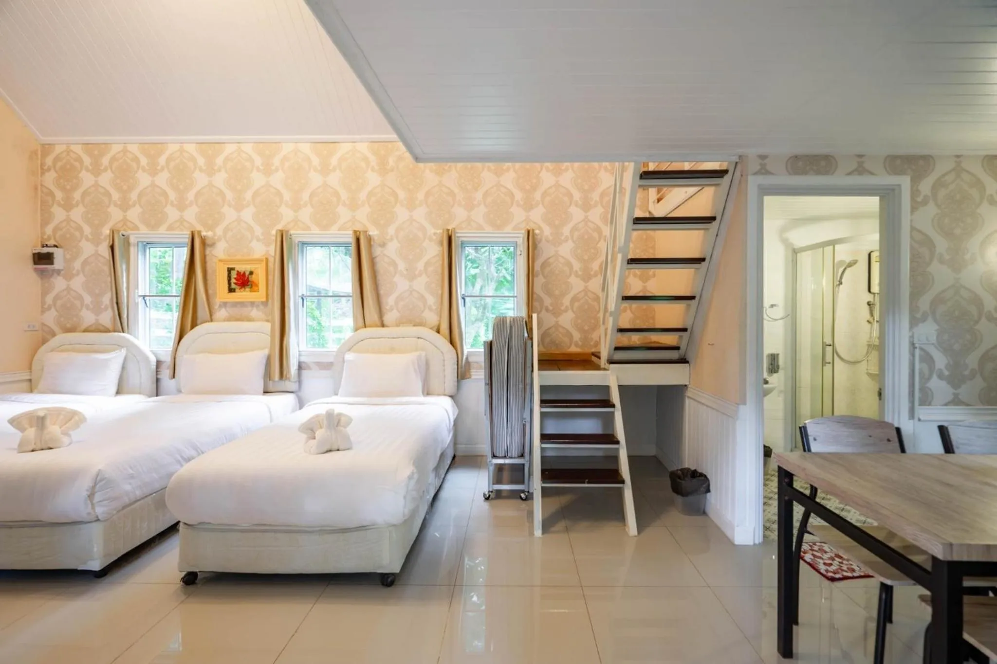 Bed in Puprai Tarnnarm Resort