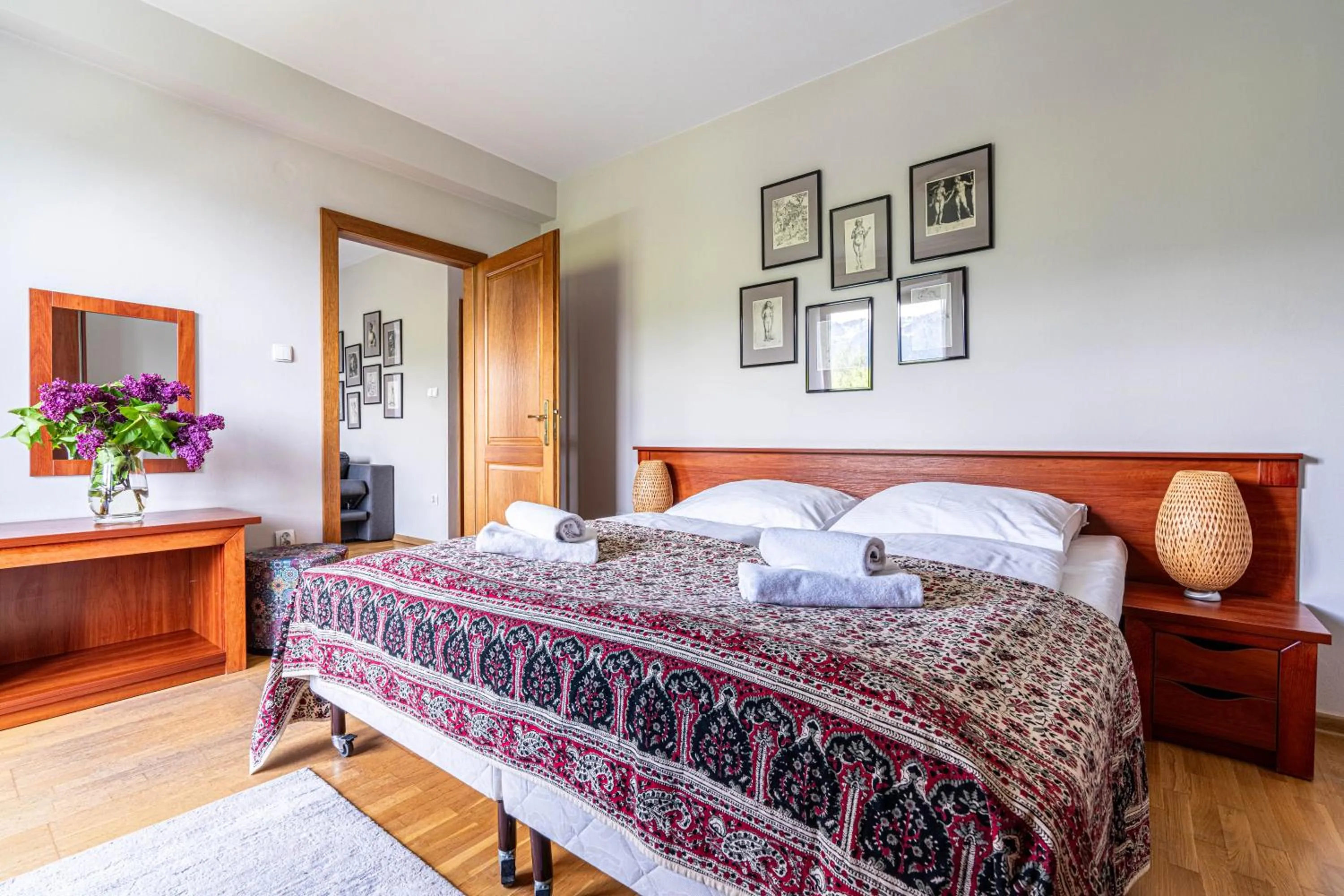 Bed in Willa Serafin-basen, sauny i jacuzzi w Willa Baciarka dodatkowo płatne