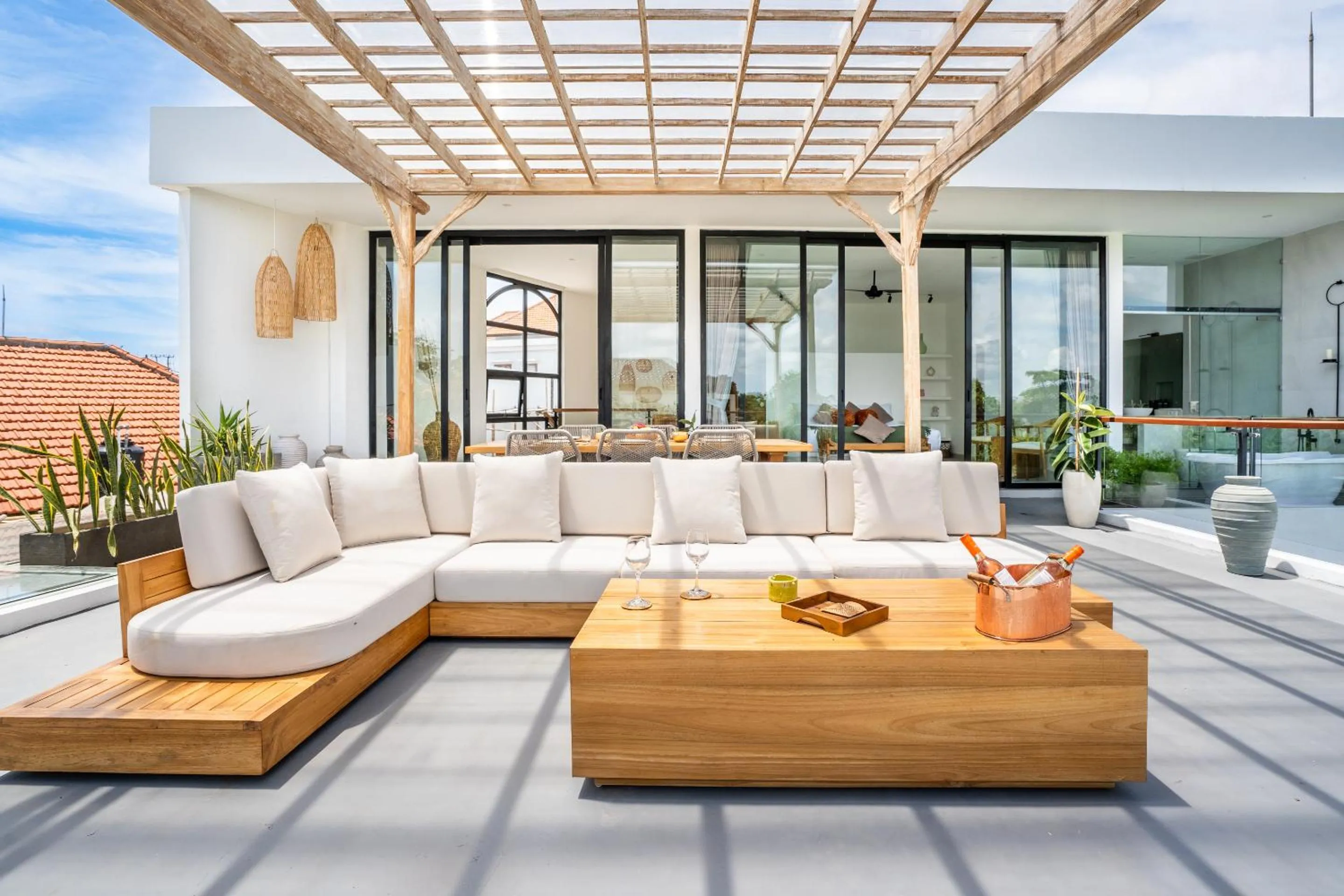 Balcony/Terrace in Villa Ozkar - Elegant 3-Bedroom Villa with Pool & Sunset Terrace