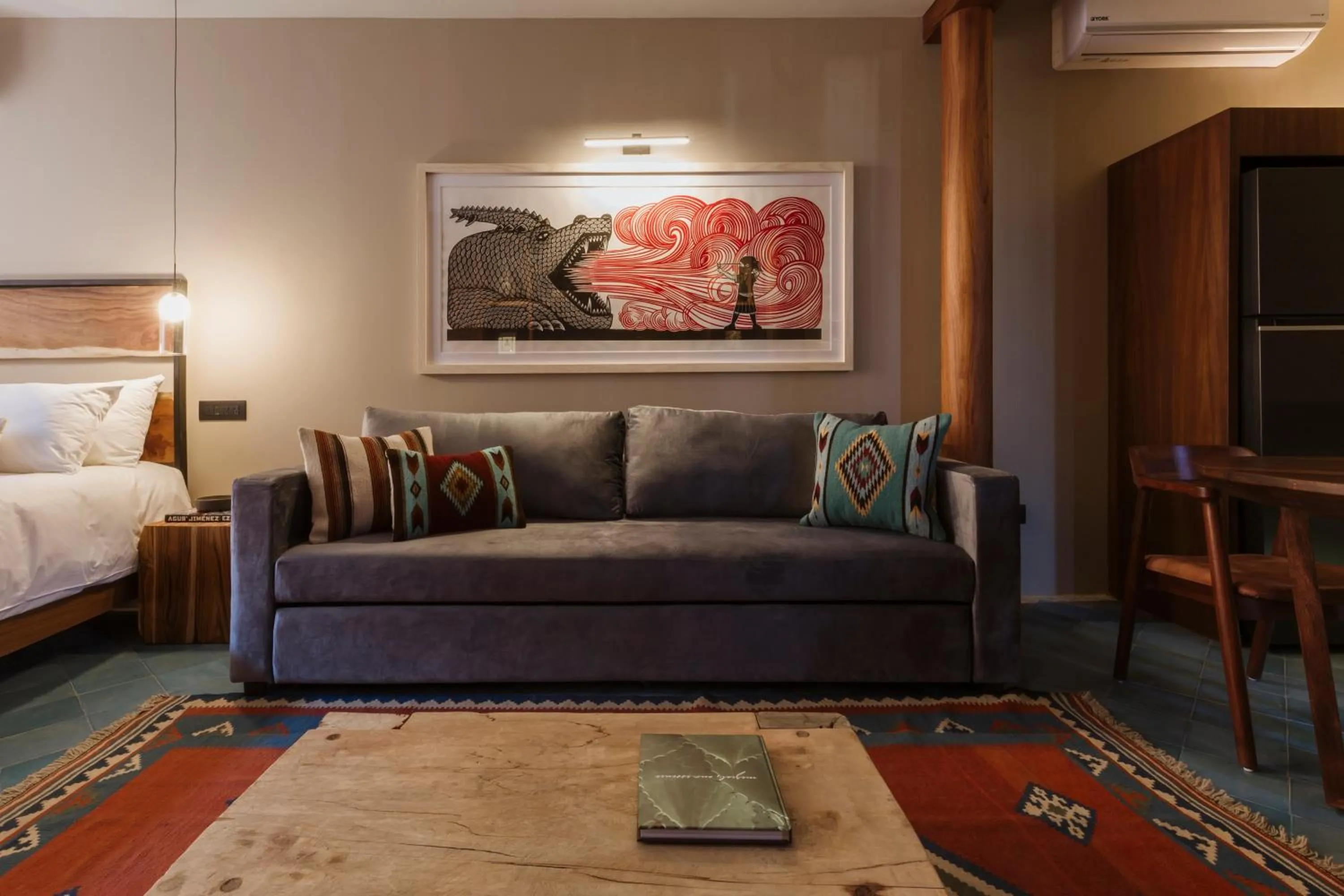 Living room, Bed in Macondo Arte Oaxaca