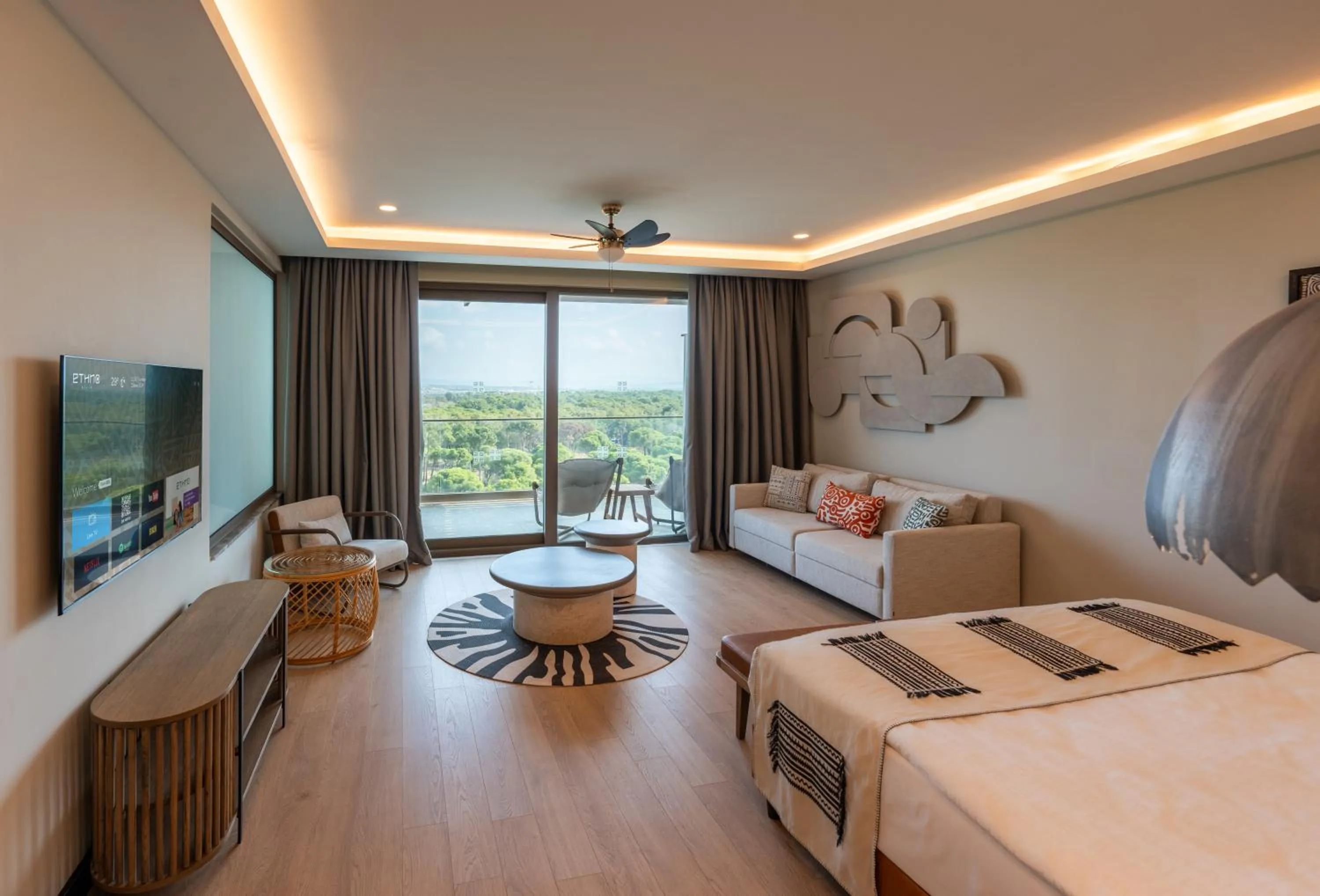 Communal lounge/ TV room, Bed in Ethno Belek