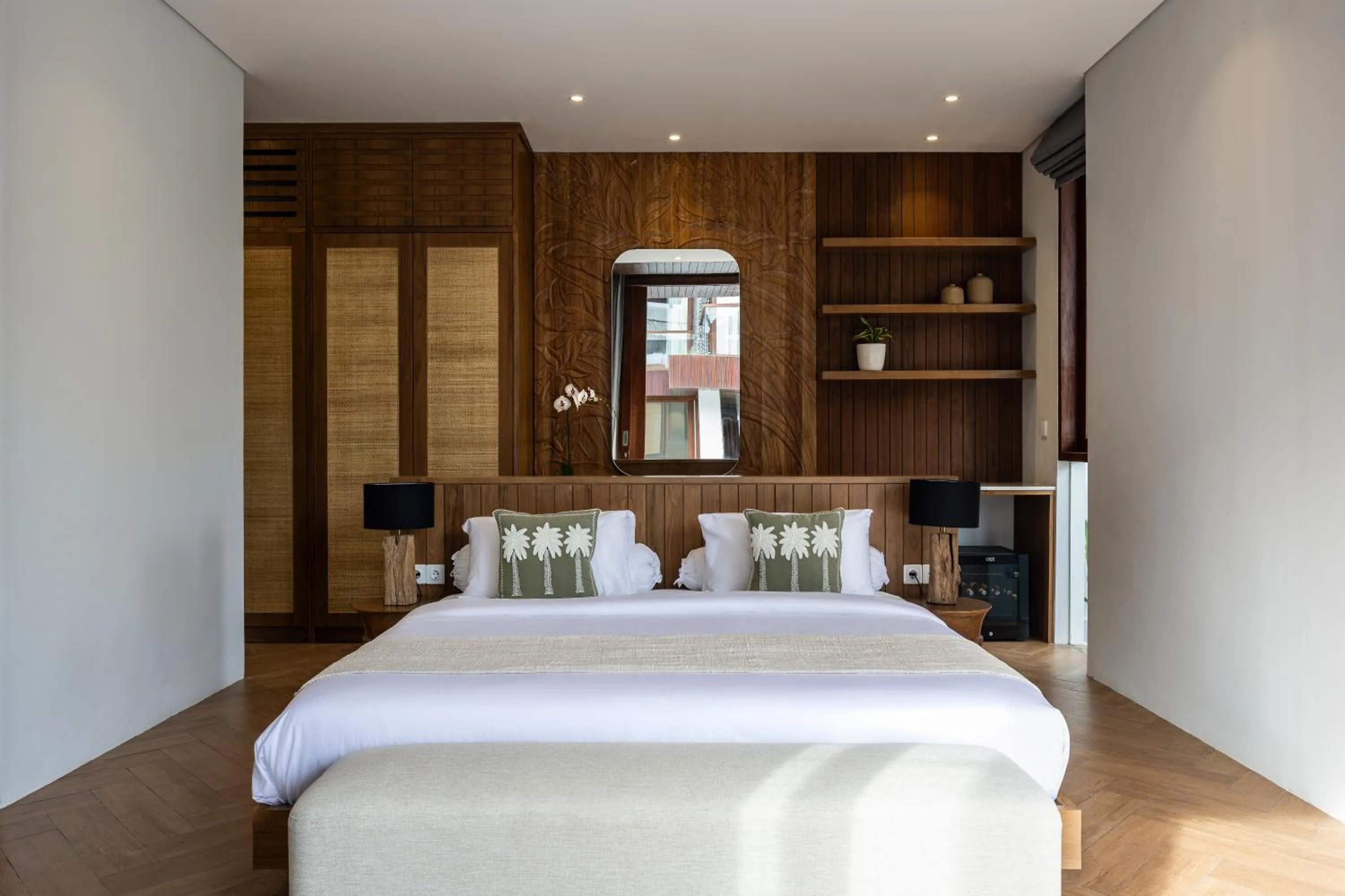 Bed in AMR Echo Beach Villa's Canggu