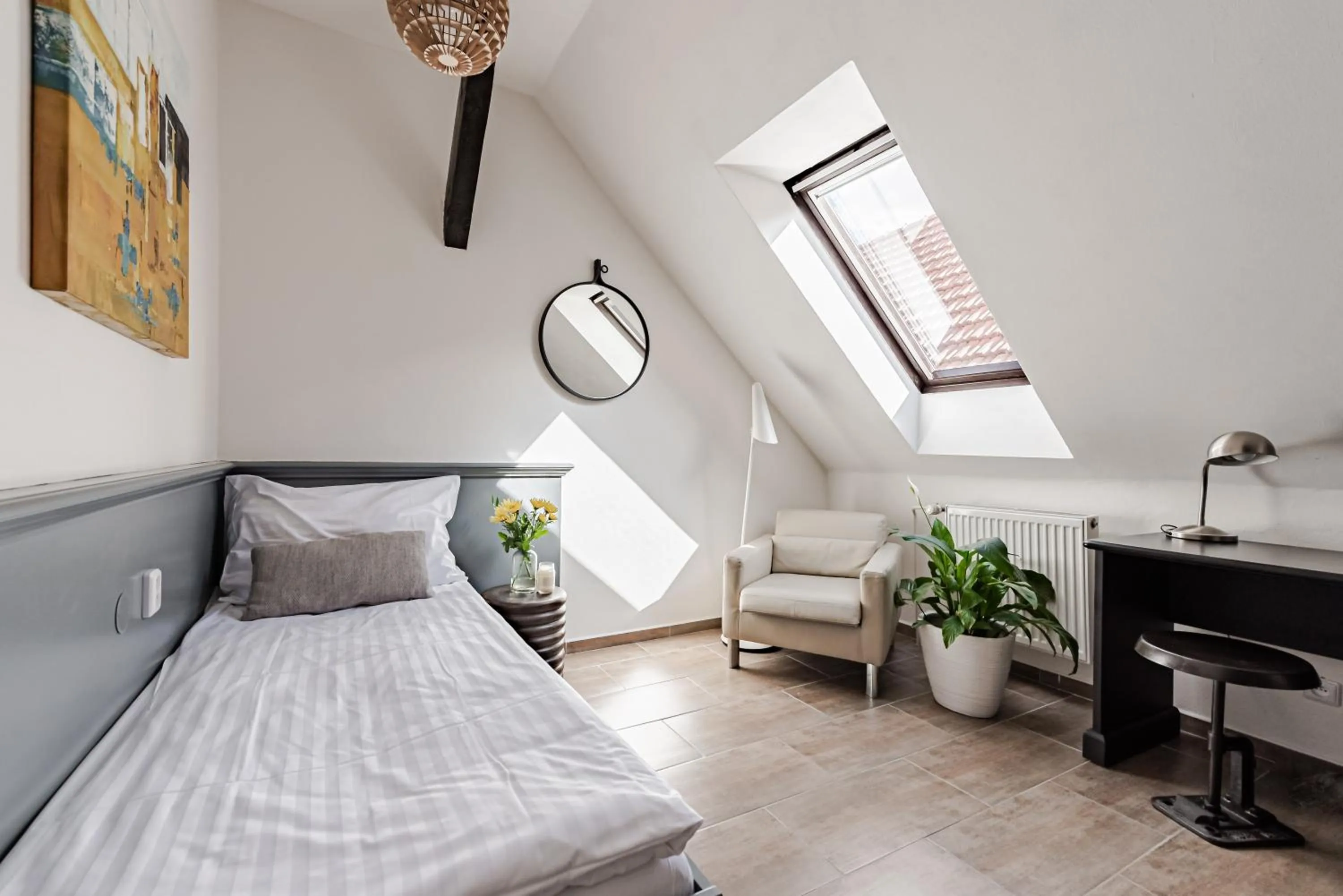 Bed in Hotel Pivoňka