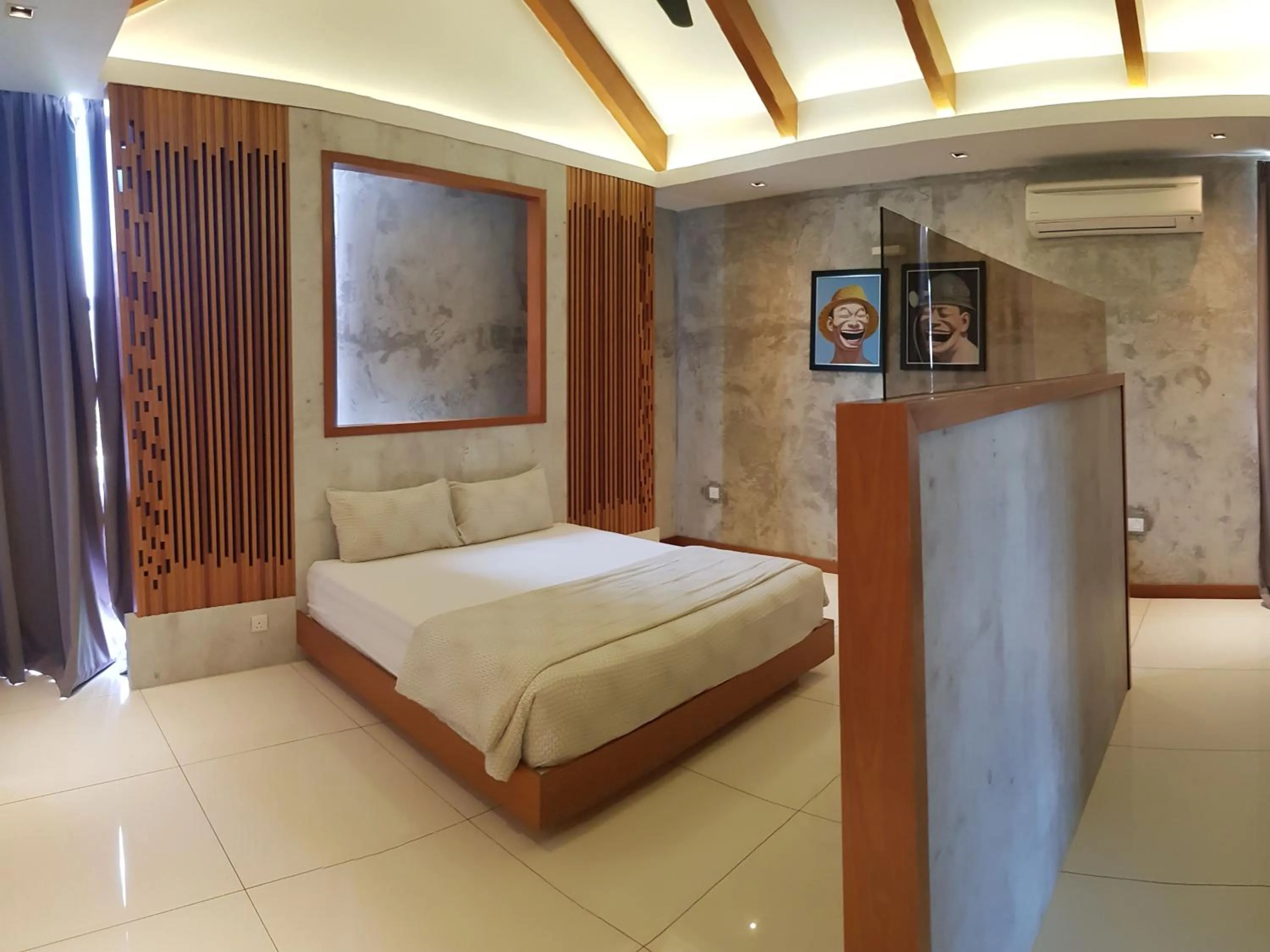 Bed in Ipoh Santorini Hideaway - Hotel Inspired