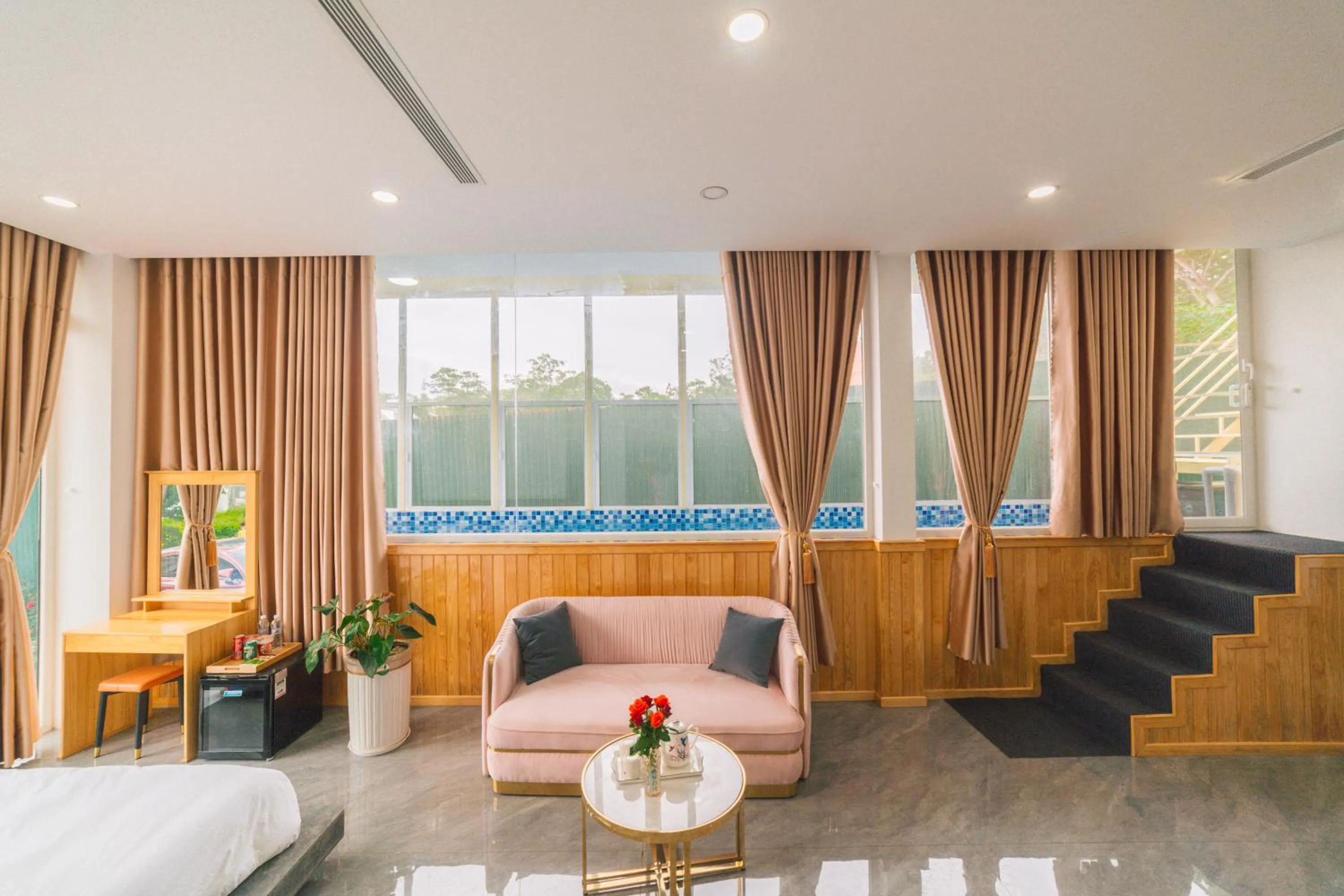 Seating area in Quy Tai Premium Hotel