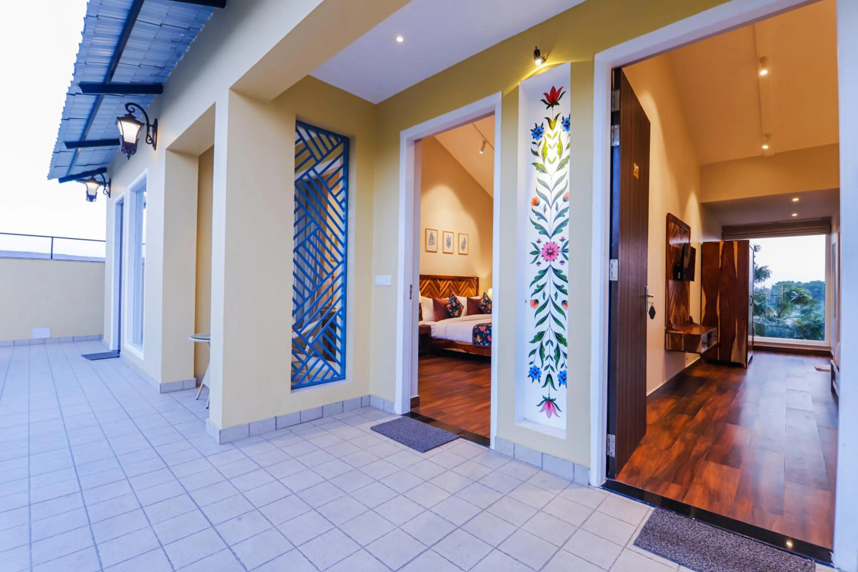 Balcony/Terrace, Bed in Ananyamaya nature lodge