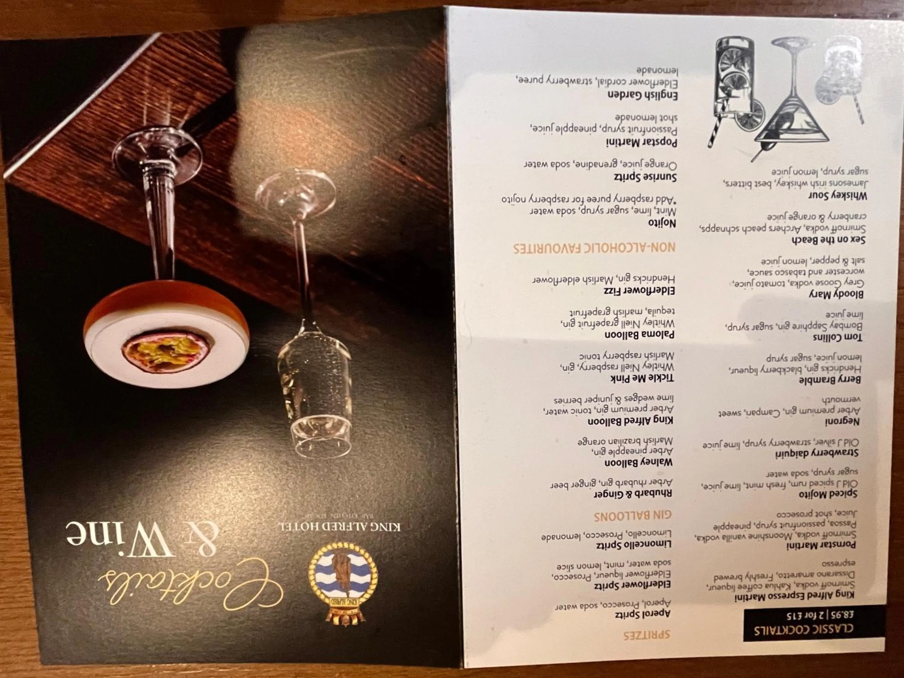 Drinks in King Alfred Hotel