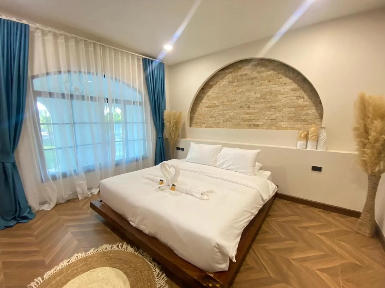 Bed in SkyBird Lake View Resort Khaoyai